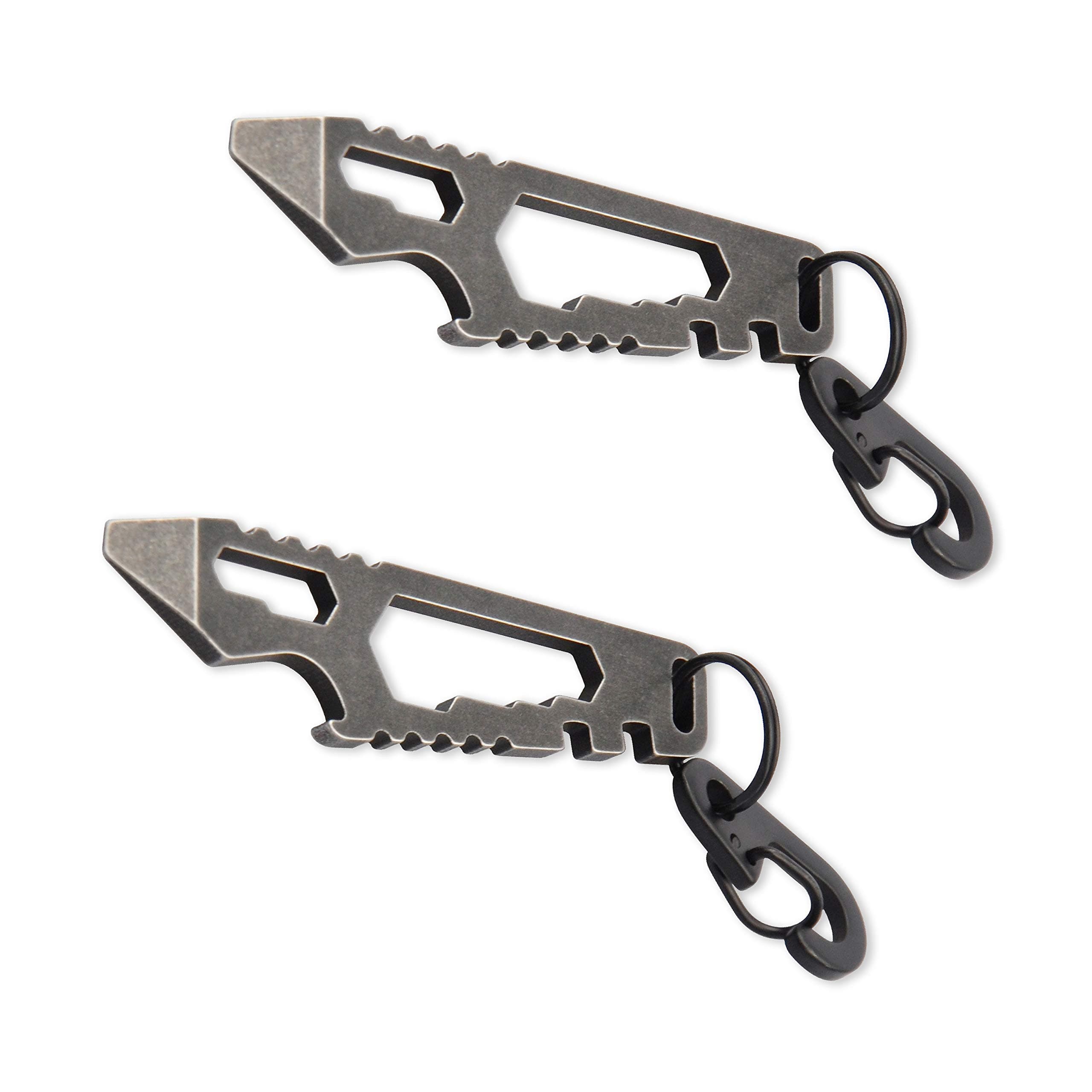 Munkees 2 x Keychain Multi-Tool Shark Bottle Opener Multitool Key Tool Stainless Steel Double Pack 25109