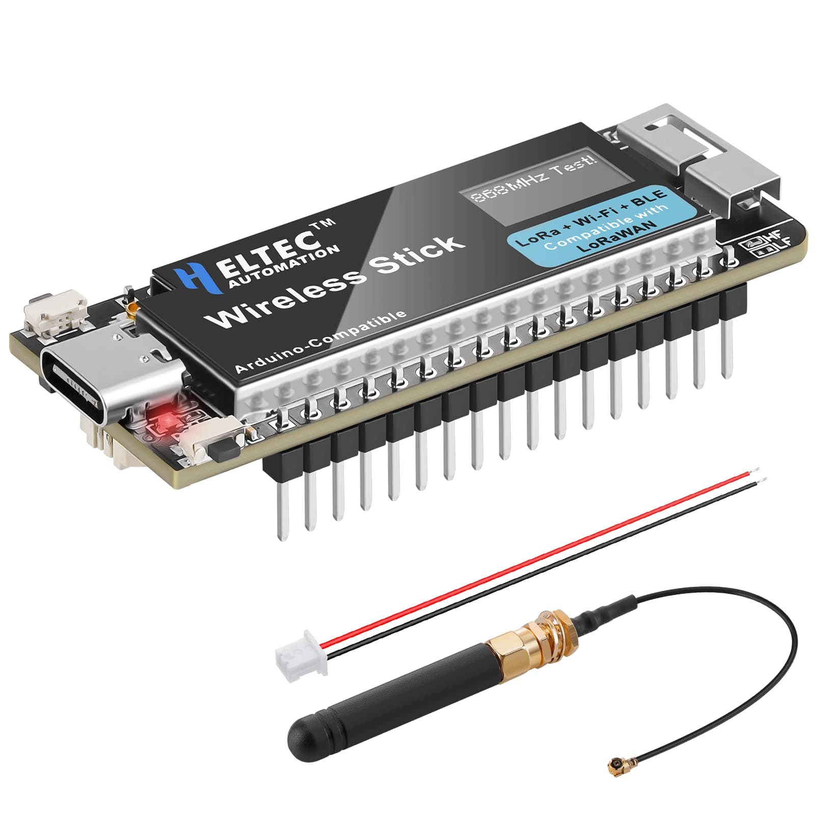 MakerFocus ESP32 Development Board Integrated LoRa 863/928 MHz Bluetooth 5 WiFi with 0,49" OLED Display, Antenna, Type C Interface, 8MB SiP Flash Works with Arduino IDE for Intelligent Scenes