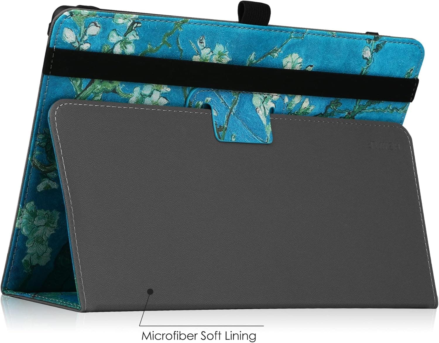 Universal Case for 9"-11" inch Tablet, Folio Protective Case Cover with Stand Function and HandStrap,Suitable for 9",9.7",10", 10.1", 10.5", 11.1" Tablet-Apricot Flower