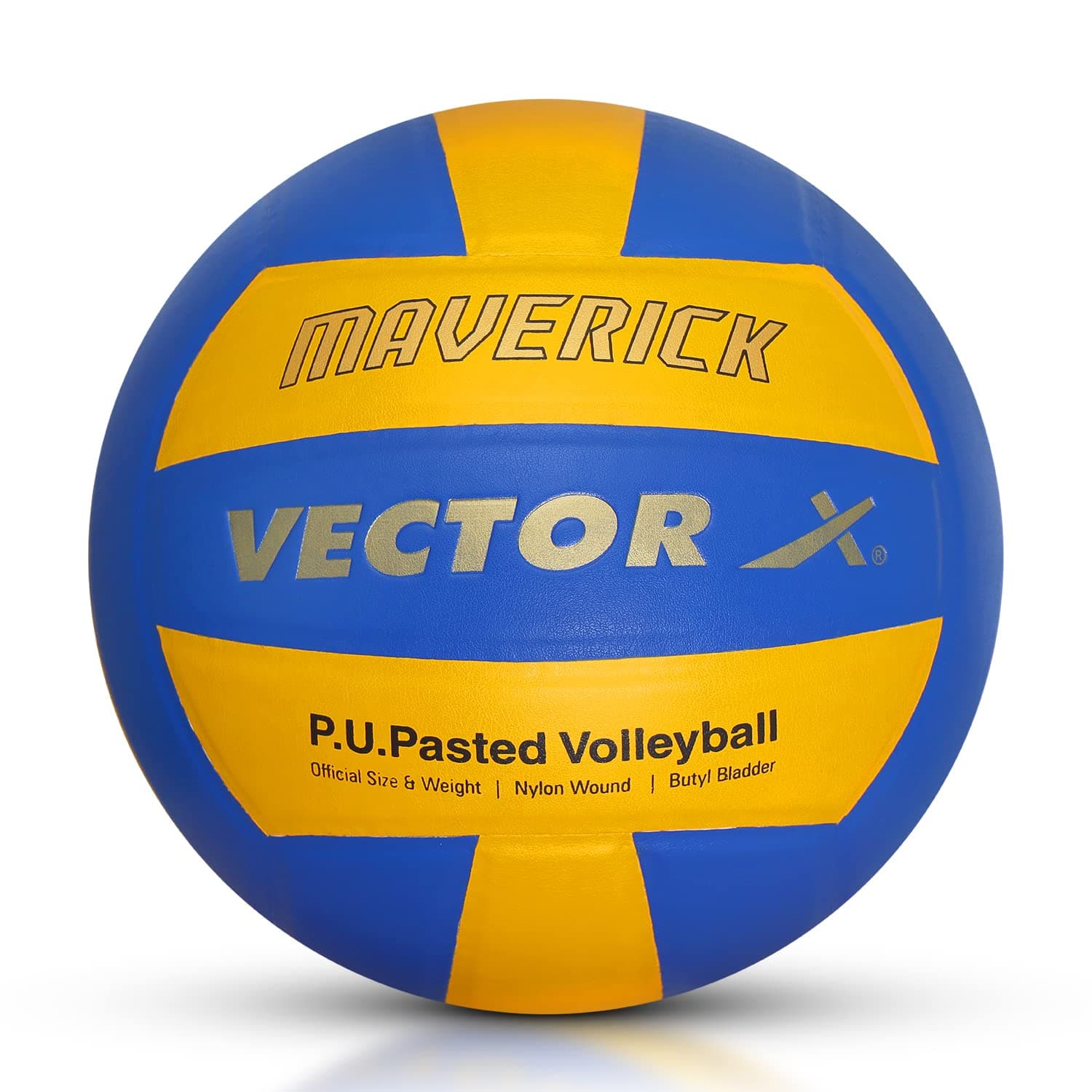 Vector X Ace Soft Touch 18 Panel PU Pasted Texture Surface Volleyball |Durable, Anti-Slip, Water Resistant Ball for Court, Adult, Men & Boys (Yellow - Blue) Pack of 1 Size 4