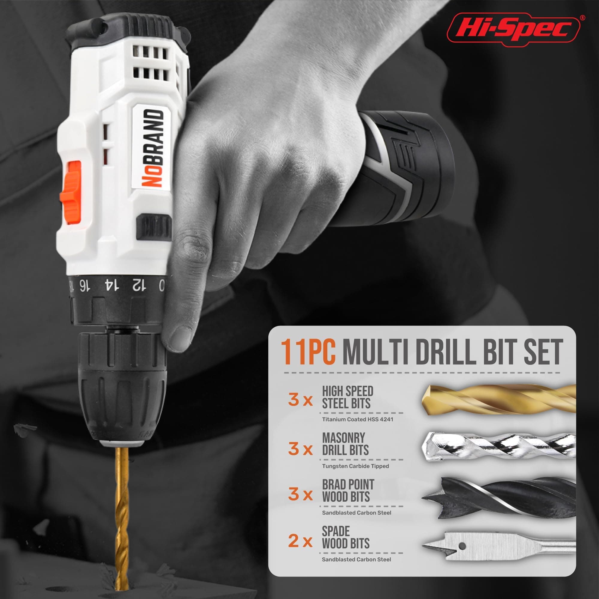 Hi-Spec Complete Hand Tool Kit Set. Cordless Screwdriver & Drill Kit with Practical Tool Box - Essential for Home Repairs and DIY