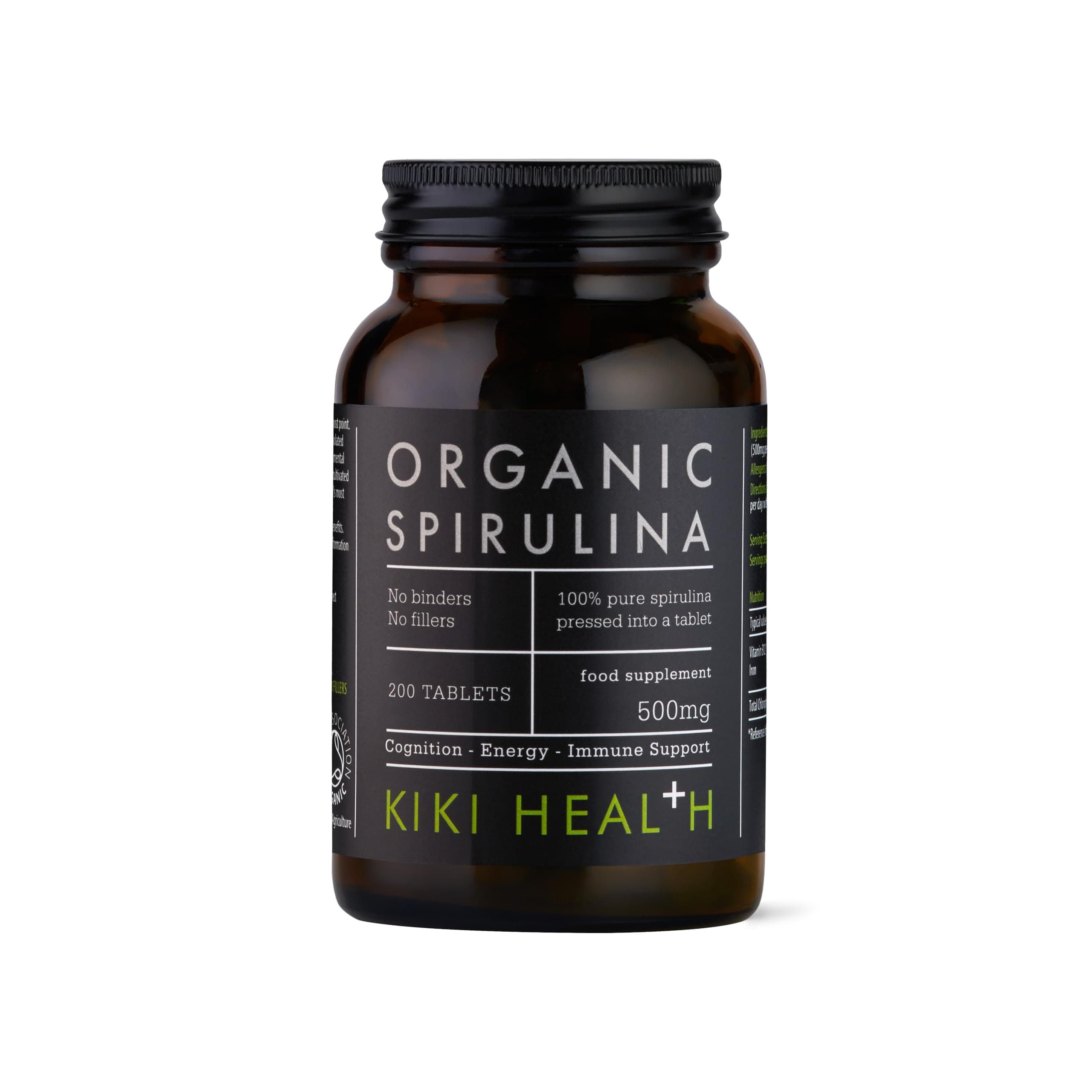 Kiki Health Organic Spirulina, 200 Tablets
