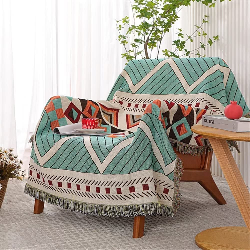 HomesySouthwestern Throw Blankets Navajo Aztec Throws and Blankets Multi-Function Throw for Couch Chair Sofa Bed Home Outdoor Beach Travel 63"x87"
