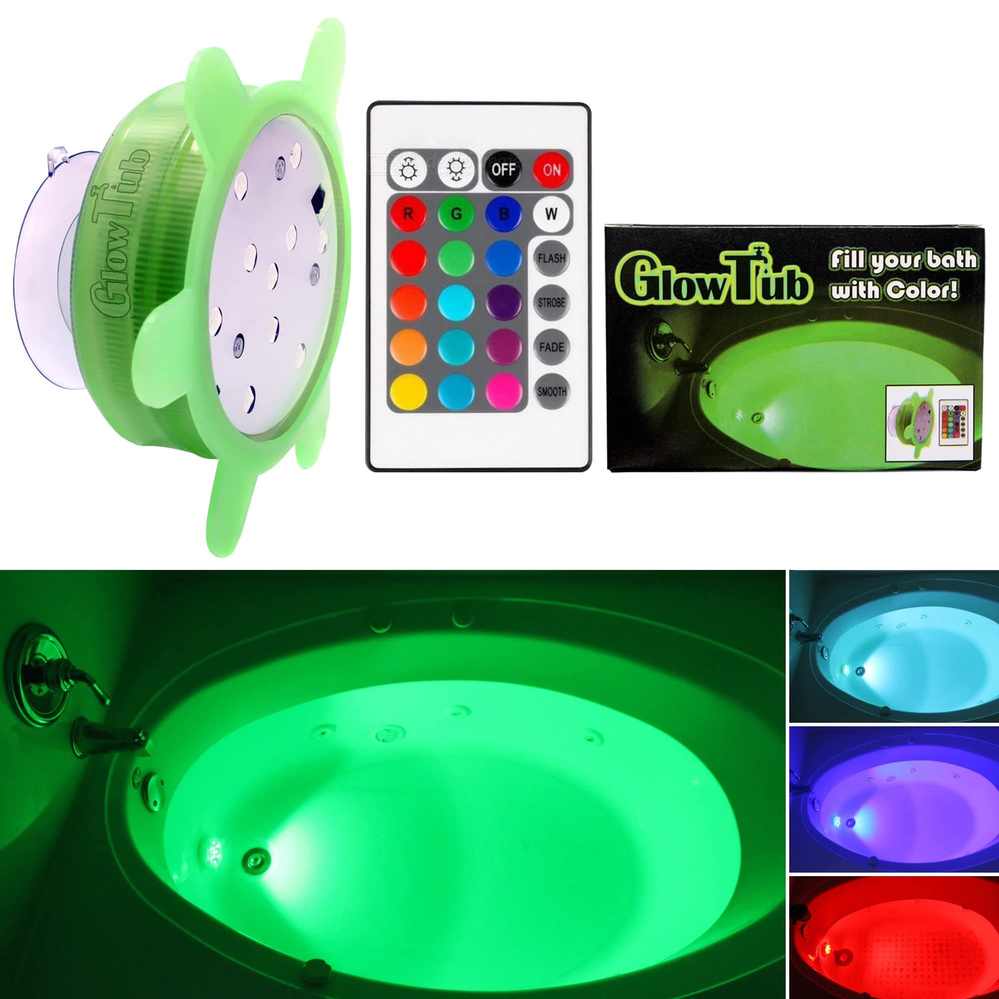 Underwater Remote Controlled LED Color Changing Light for Bathtub or spa - Battery Operated - Size 2.75 in.