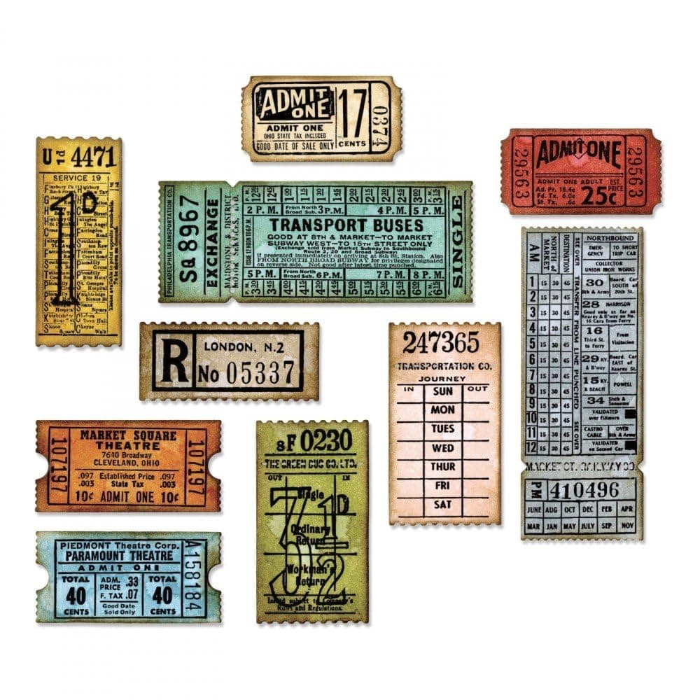 Sizzix, Multi Color, Thinlits Die Set , Ticket Booth By Tim Holtz, 6 Pack, One Size