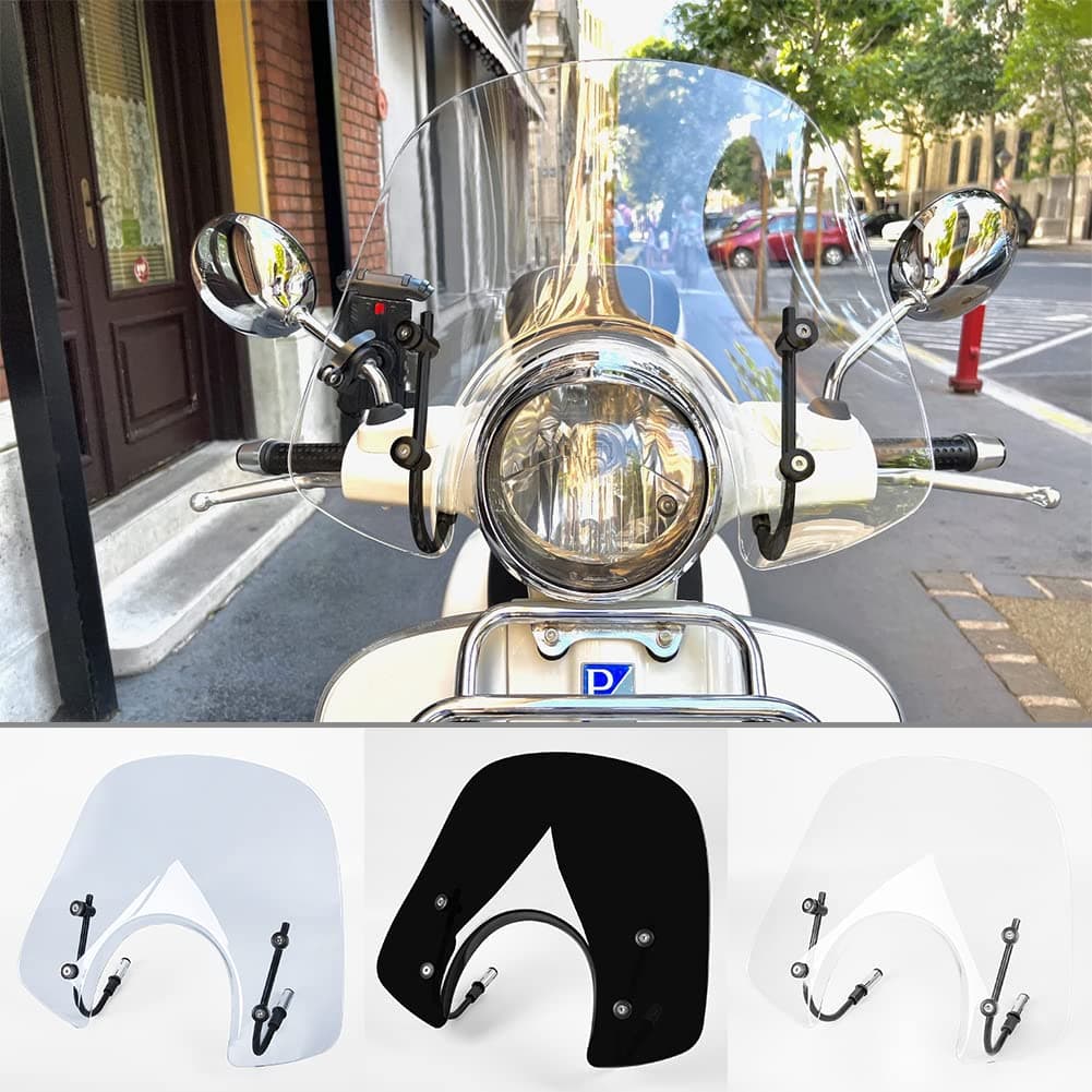 Scooter Windscreen Windshield Flyscreen Wind Screen Deflector Protector for Piaggio Vespa LX 150 125 50 LX125 LX150 LX50 GT200 GT 200 GTS250 GTS300 GTS 250 300 125 Super Sport Bj (Light Smoke)