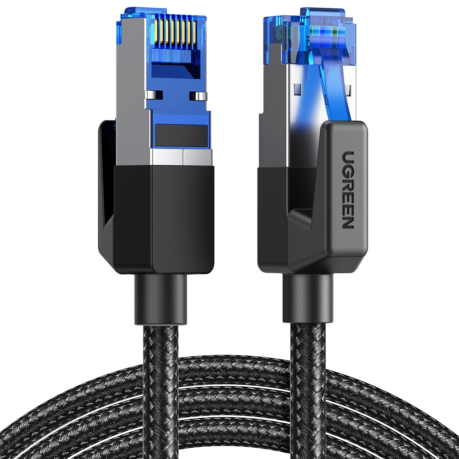 Cat 8 Ethernet Cable 6FT, High Speed Braided 40Gbps 2000Mhz Network Cord Cat8 RJ45 Shielded Indoor Heavy Duty LAN Cables Compatible with Gaming PC PS5 PS4 PS3 Xbox Modem Router 6FT