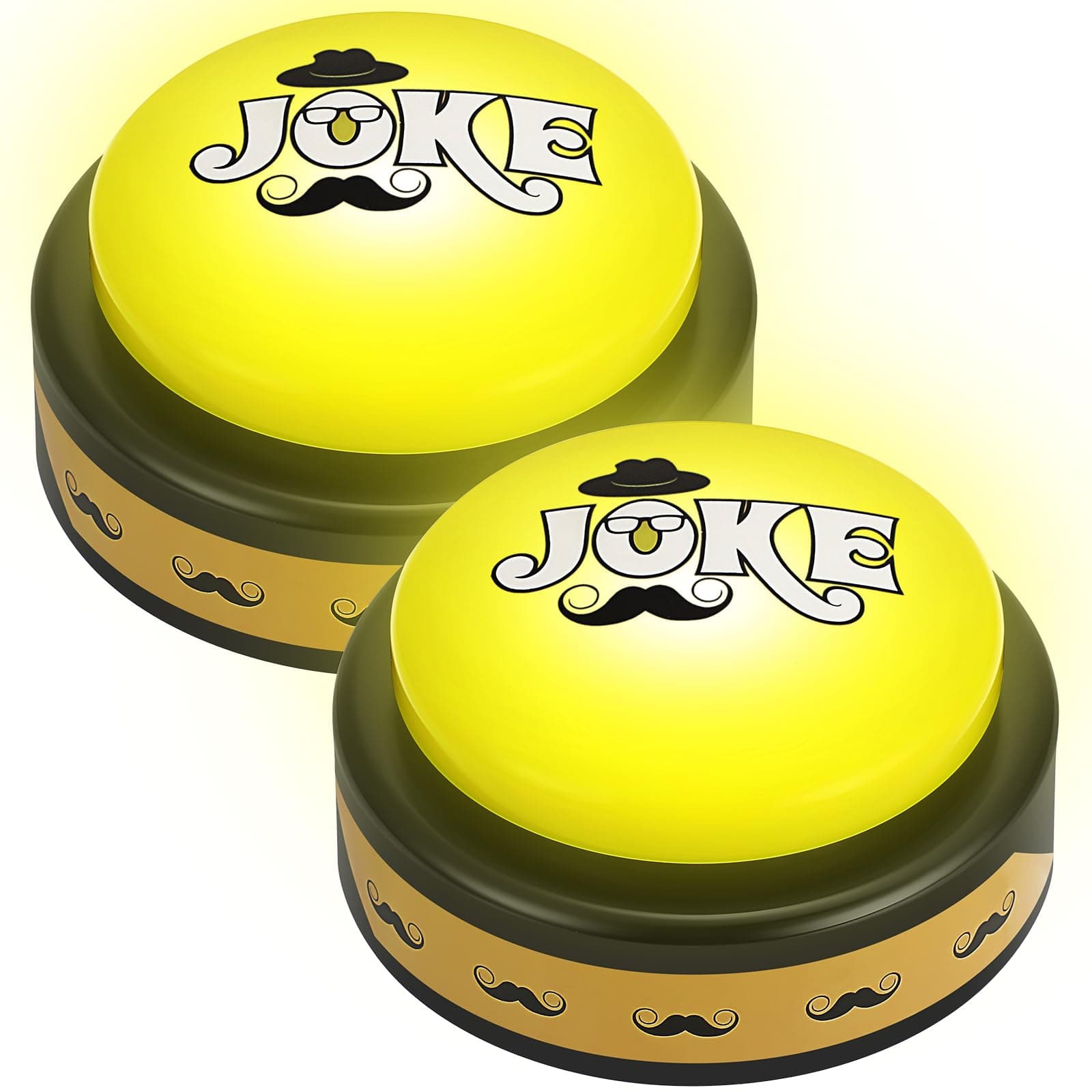 2 Pack Joke Generator Button Joke Button Funny Joke Desk Toy Button Silly Joke Gag Toy Presents Fun Novelty Talking Button Present for Father Best Dad Step Dad Men Daddy Favors