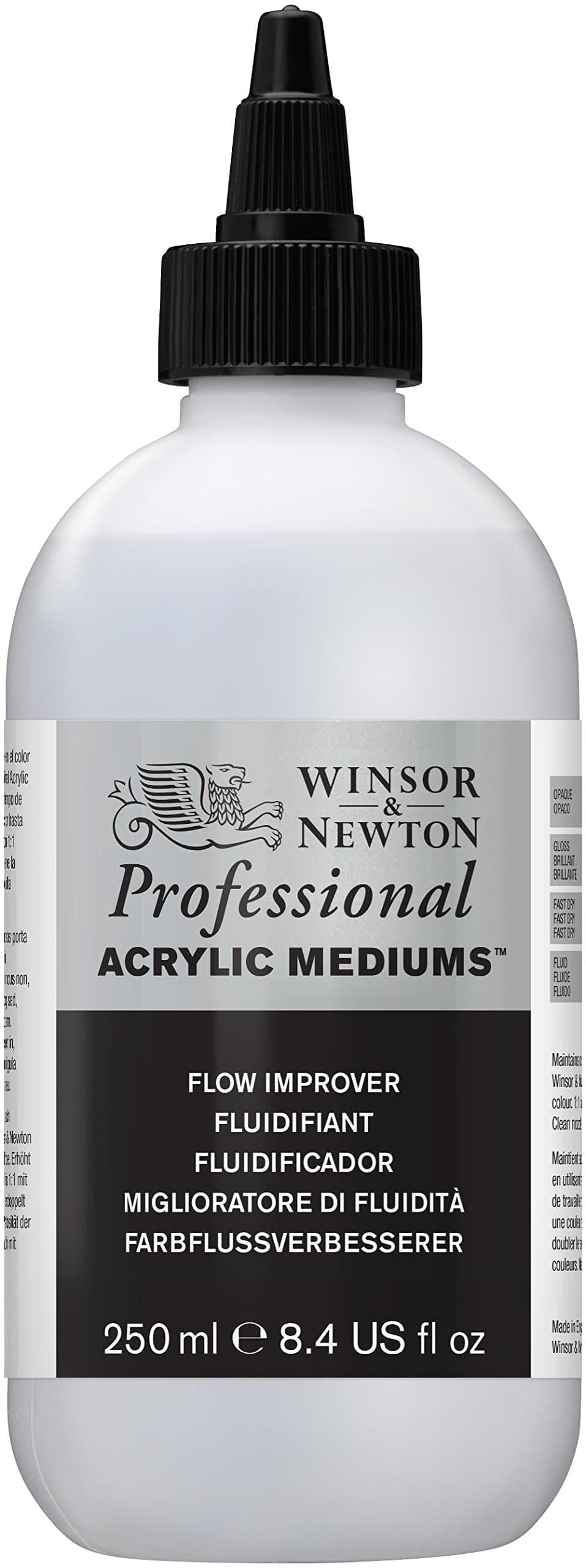 Winsor & Newton Professional Acrylic Medium Flow Improver, 250ml (Packaging May Vary)