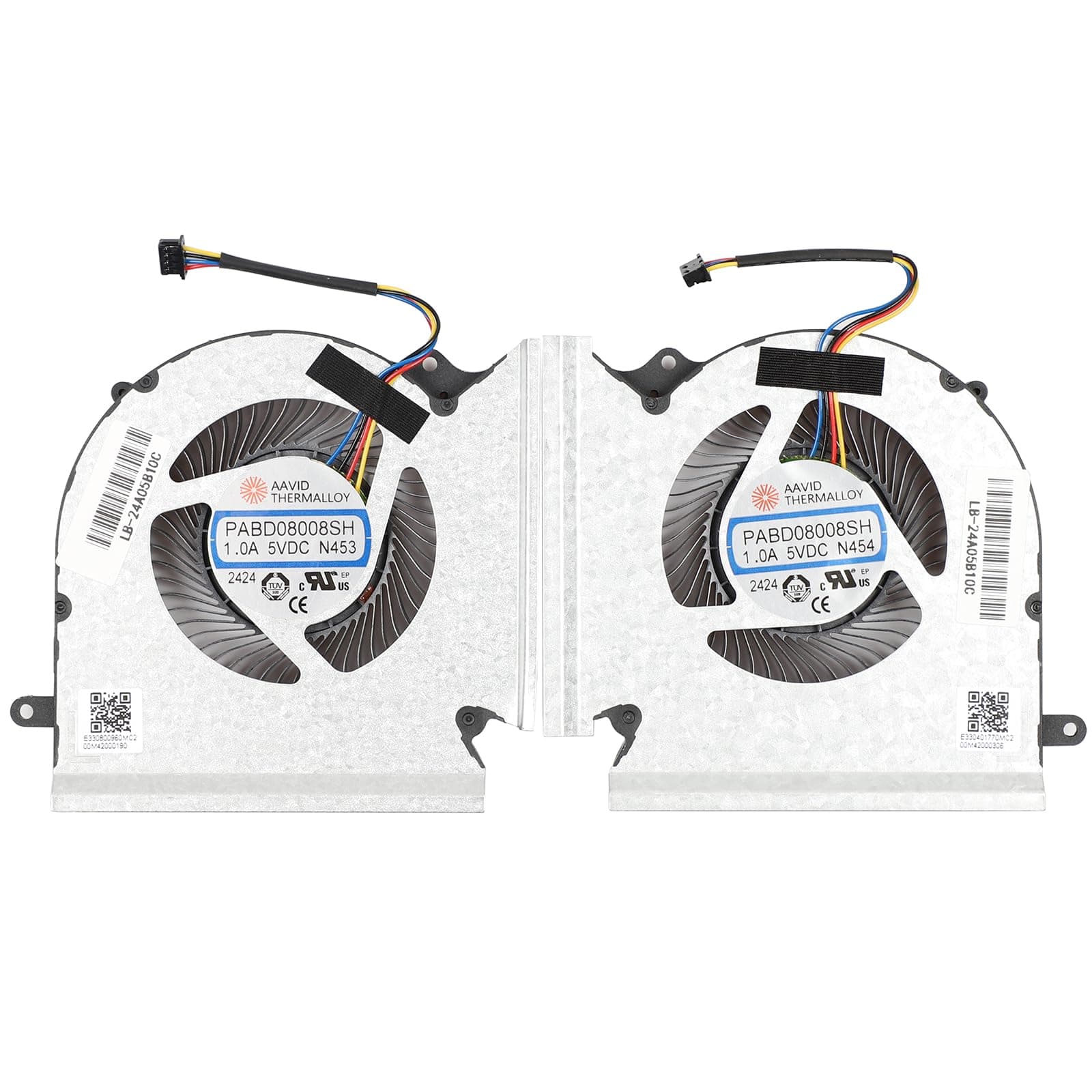 Replacement New CPU + GPU Cooling Fan for MSI GE66 GP66 GL66, GE66 10SGS 10SF 10SFS, GP66 10UH 10UG 11UG 11UE, GL66 MS-1541 MS-1542 MS-1543 PABD08008SH N453 N454 DC5V 1.0A