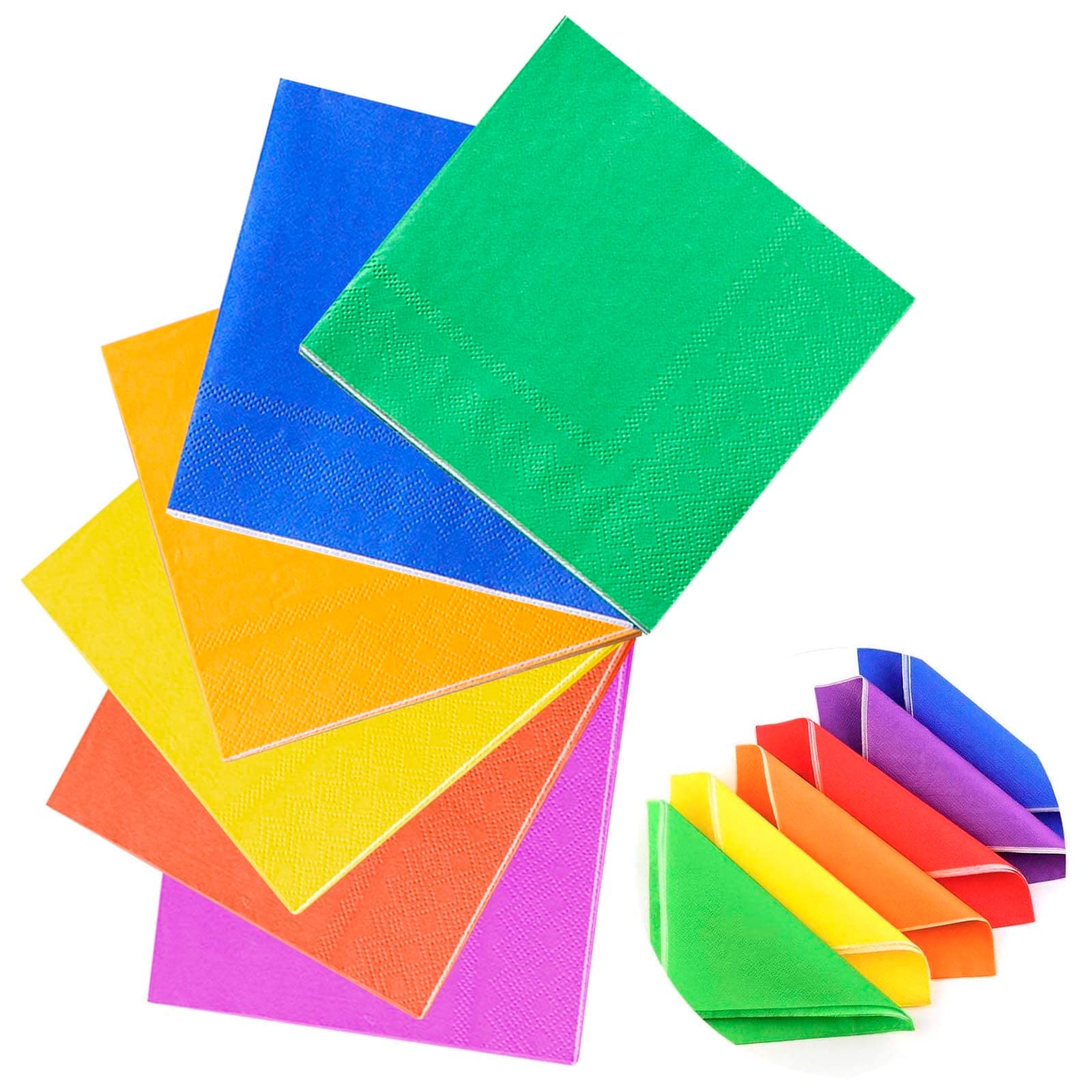 AWAVM 60 Sheets Colored Napkins, Double Layer Printed Tissues, Tableware Packaging, Cocktail Parties, Parties, Weddings (25 x 25cm)