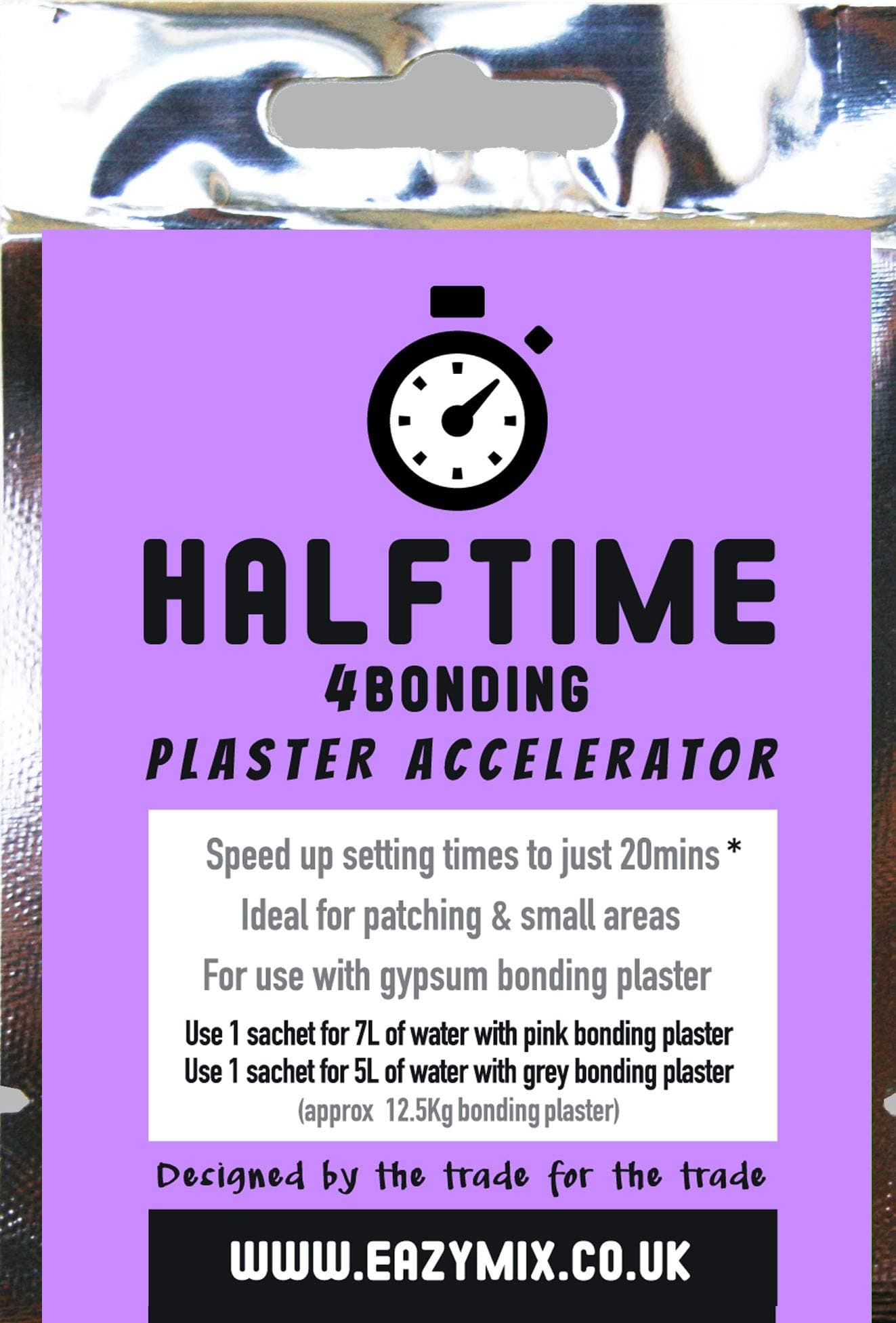 Eazymix Halftime 4Bonding Plaster Accelerator x 10 Grey, Pink Sachets