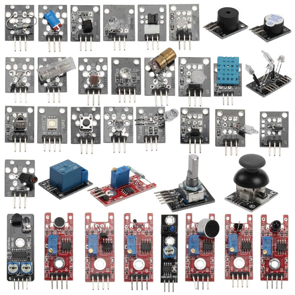 37/Set Sensor Assortment Kit 37 in 1 Sensor Module Starter Kit for Arduino MCU Educ(Infrared/Temperature/Avoid Obstacle/Buzzer Sensor etc)