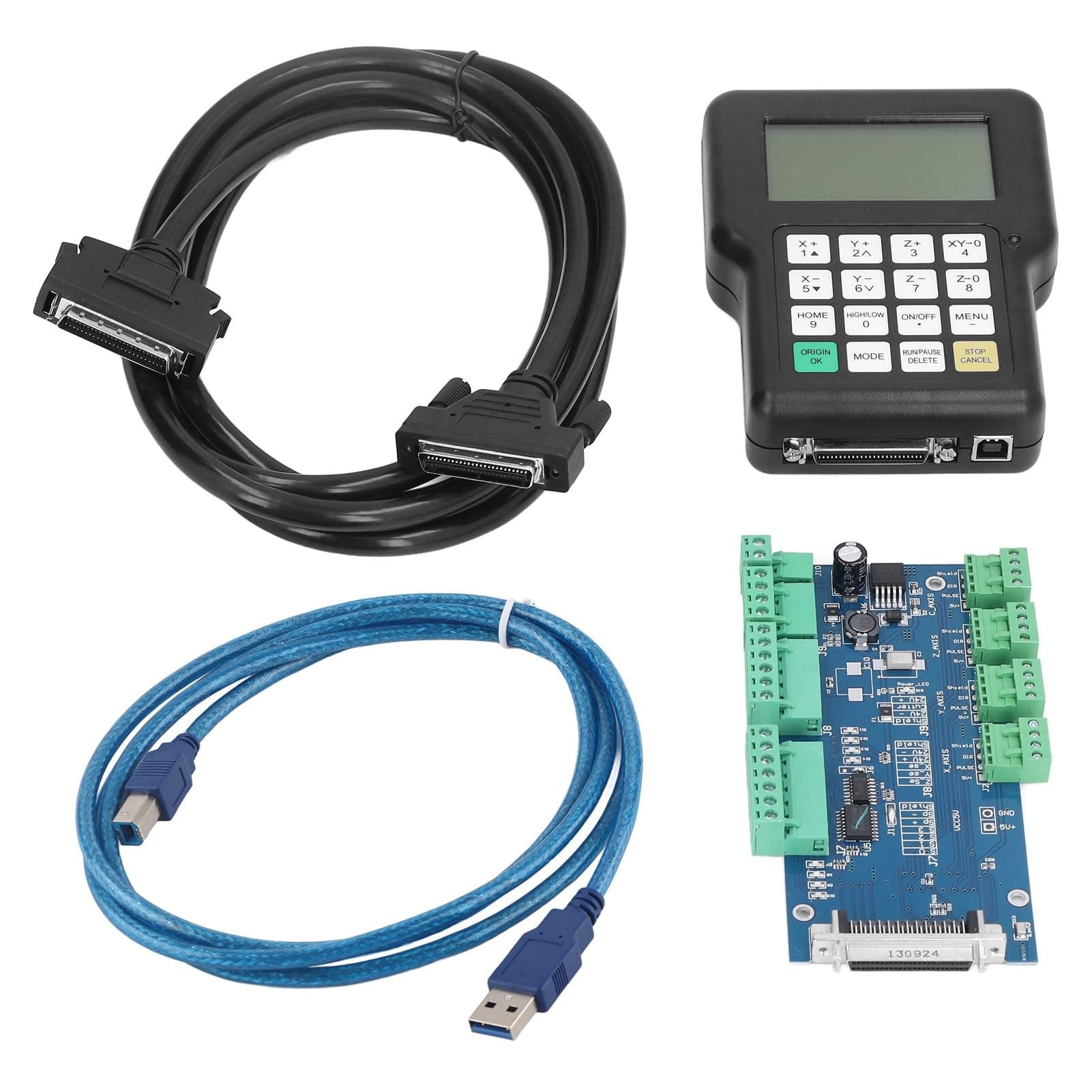 3 Axes CNC Engraving Machine Controller Remote Hand Control Board Kit with High Microstepping for Precision Machining 120V 60Hz