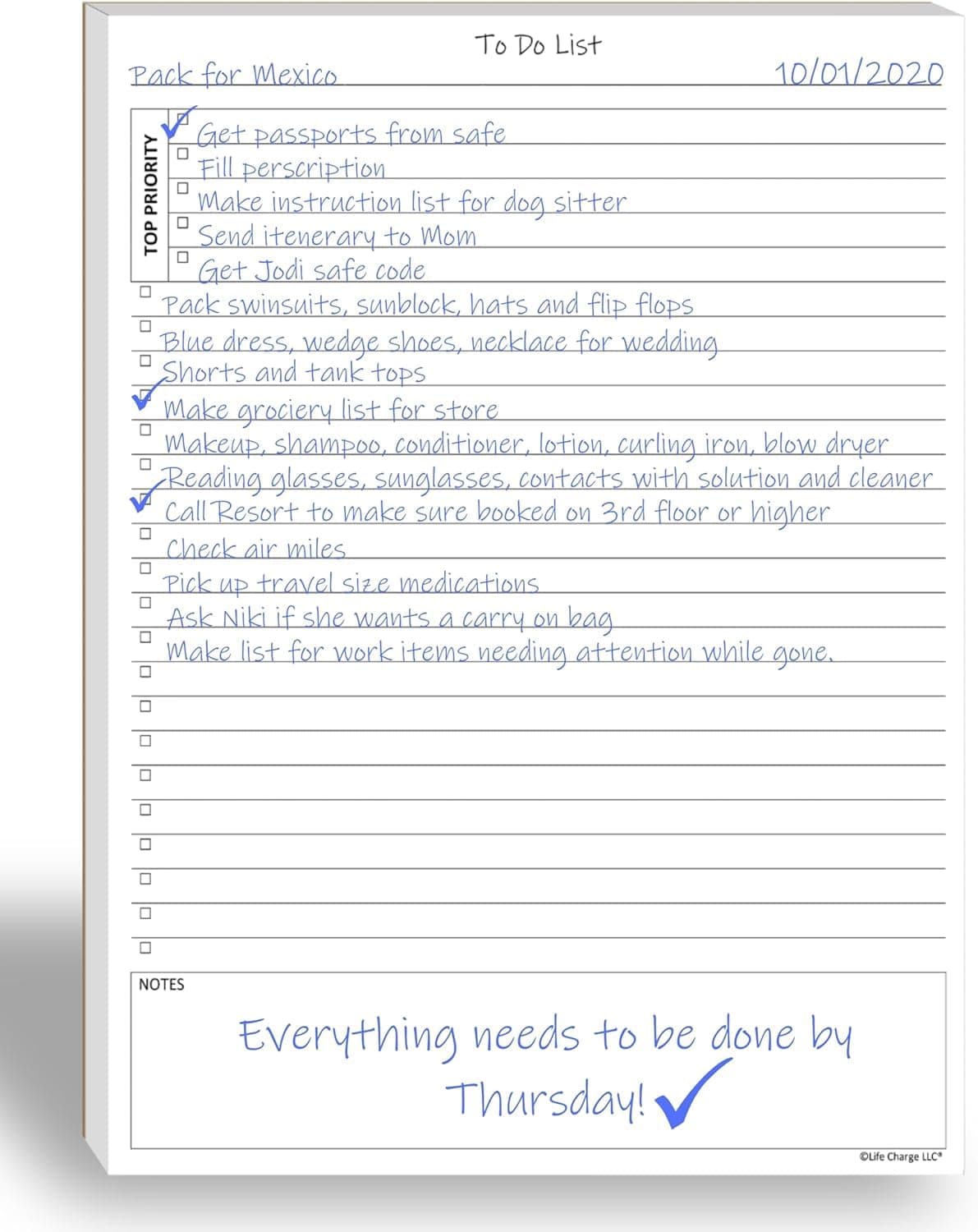 To Do List Notepad 8.5"X11"