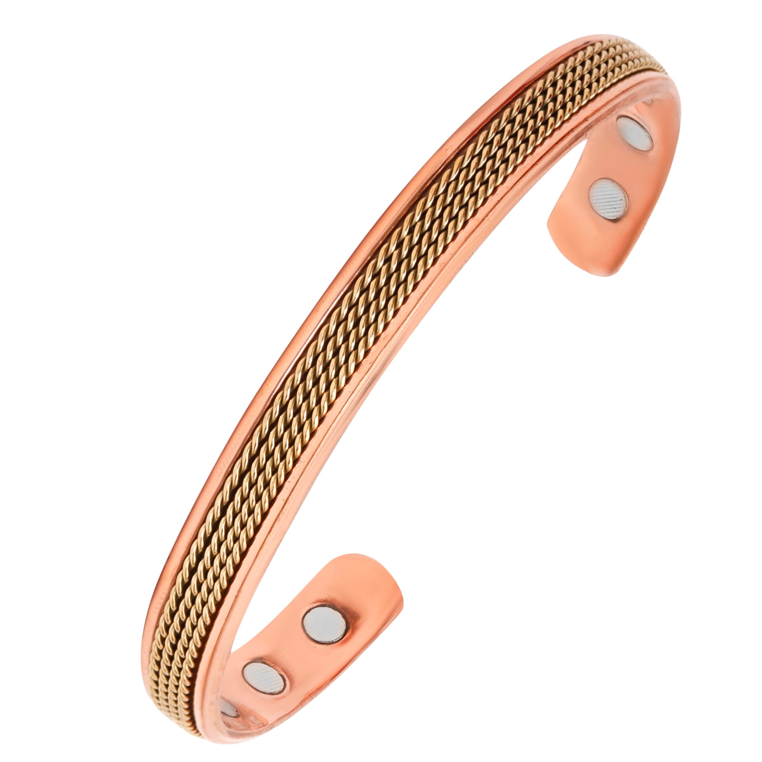 Art Of Creation Pure Copper Bracelet Solid Cuff Bangle Adjustable Bracelets | Handmade Kada For Men and Women | India Pattern