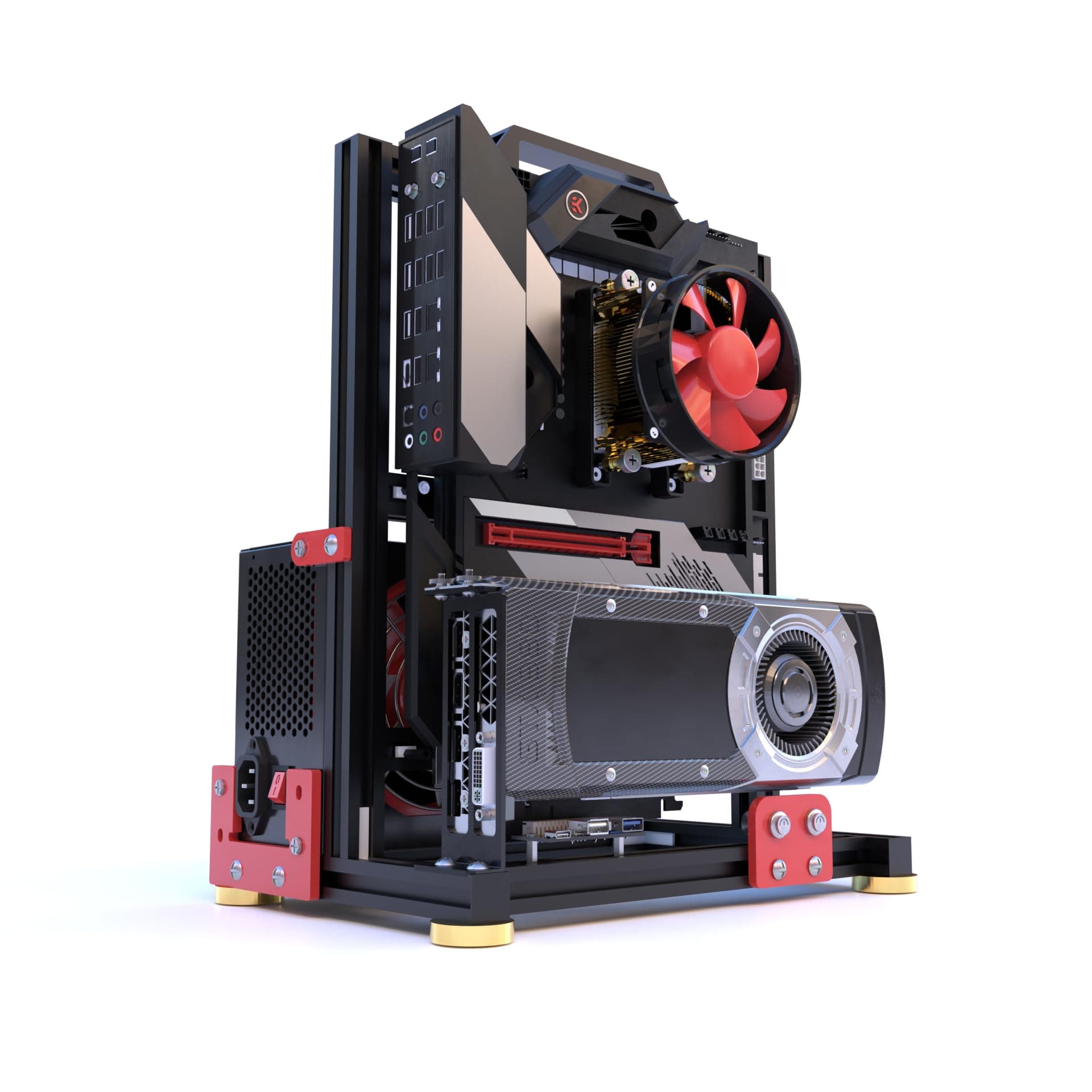 DIY Aluminium Pc Open Case Computer Chassis Test Bench Support Water Cooling Support Server Chassis Support Itx Matx ATX Eatx (3.ATX)