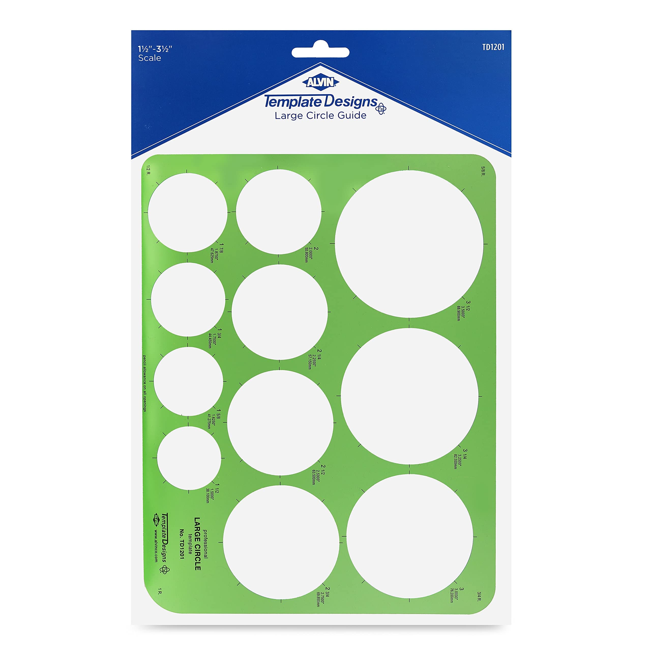 Alvin TD1201 Large Circles Template
