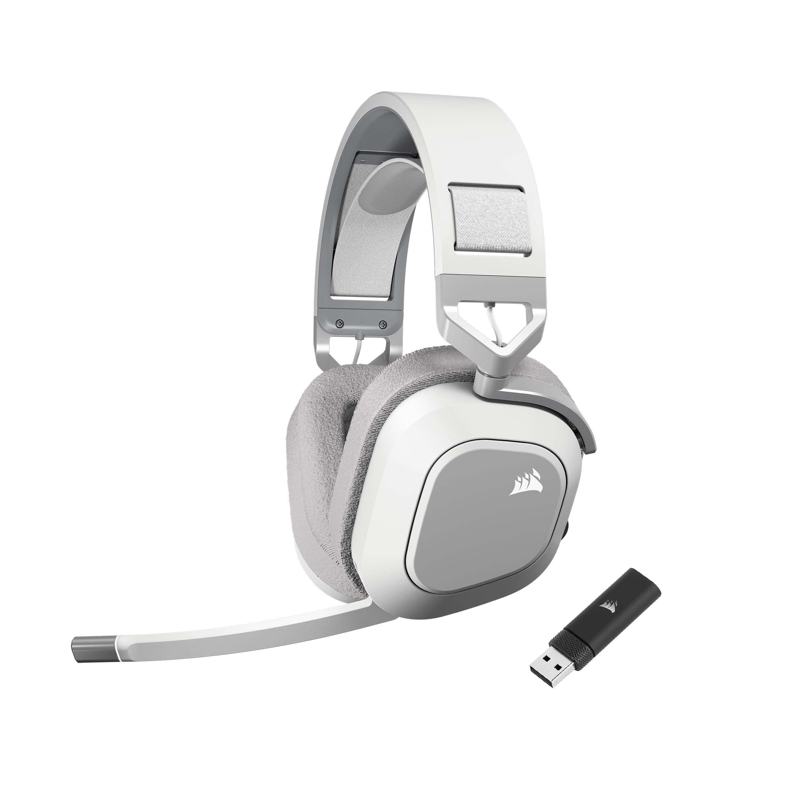 HS80 MAX WIRELESS Multi-platform Bluetooth Gaming Headset – Dolby Atmos – Broadcast Quality Microphone – Compatible with iCUE – PC, Mac, PS5, PS4, Mobile – White