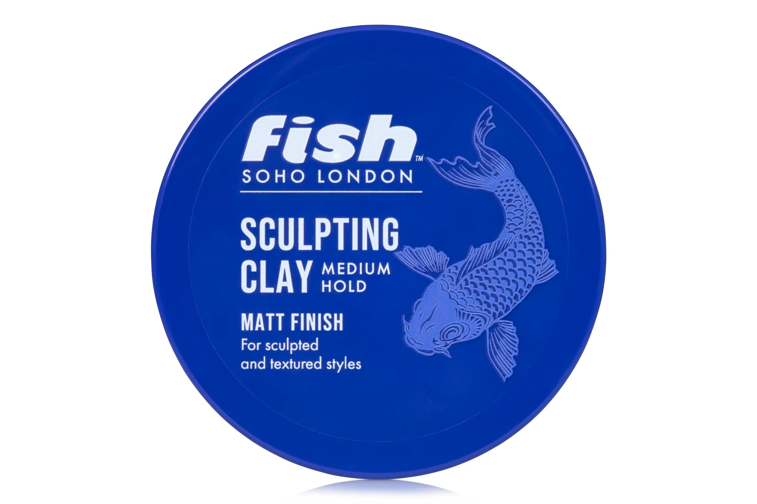 FISH Original Fish Sculpting Hair Clay, Mens Hair Styling Product Suitable for Short & Medium Length Hair. Stylist & Barber Used, Medium hold, Matt Finish, 70ml
