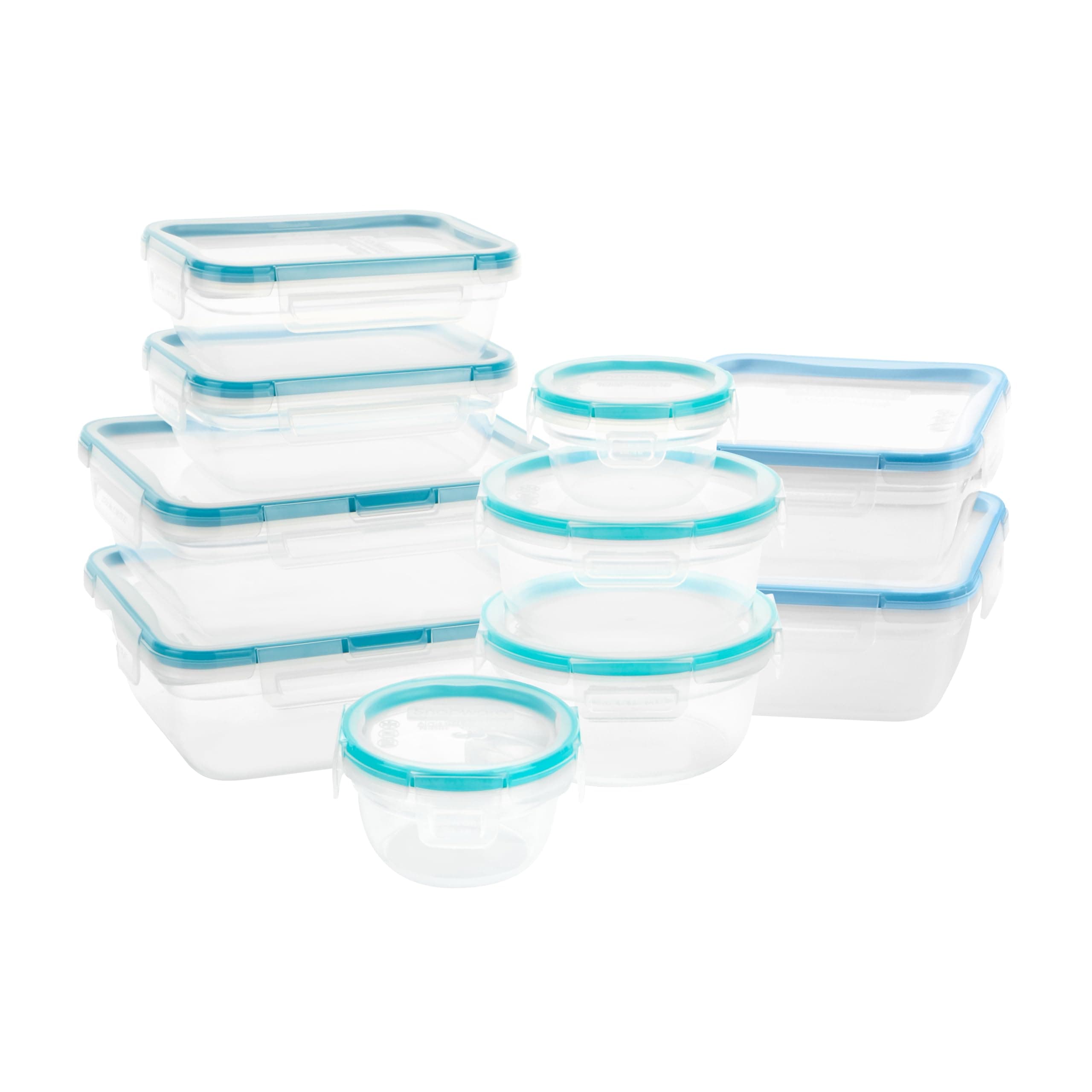 Snapware | Total Solution Rectangular Plastic Food Storage Set | 20 Piece Leakproof, Airtight Containers for Meal Prep and Leftovers | Microwave, Freezer and Dishwasher Safe |BPA Free