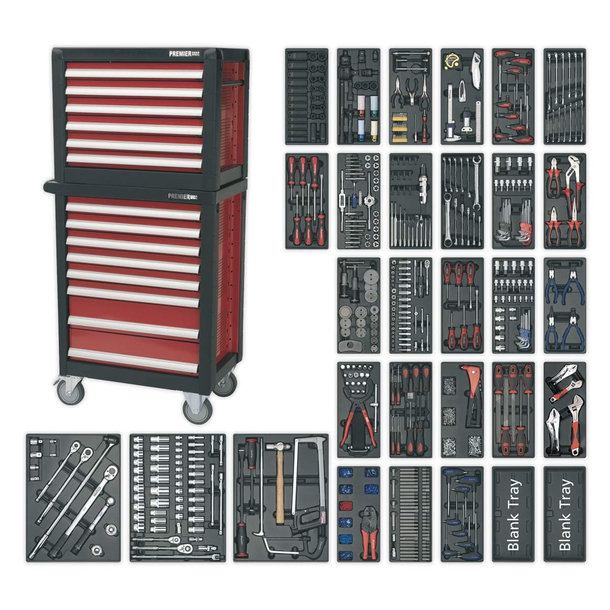 Sealey APTTC02 14 Drawer Tool Chest Combination with 1233pc Tool Kit