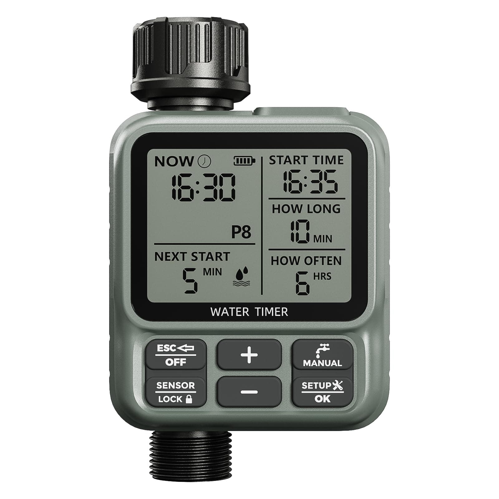 Egardenkart, Sprinkler Timer Outdoor - Water Timer for Garden Hose with Automatic, Manual and Rain Delay Mode | Large Display Water Hosetimer | Automatic Watering System for Garden, Lawns, Backyards