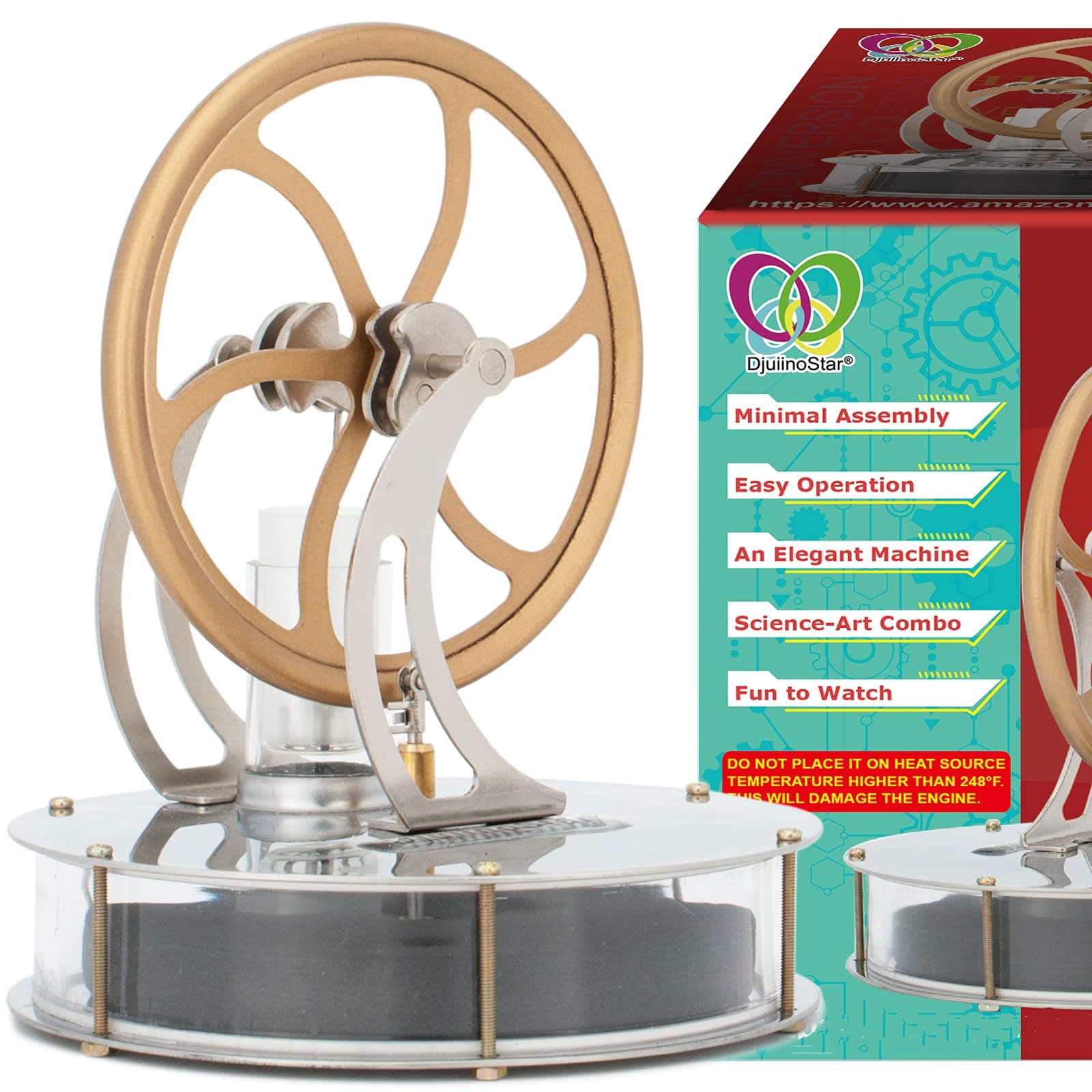 DjuiinoStar Low Temperature Stirling Engine