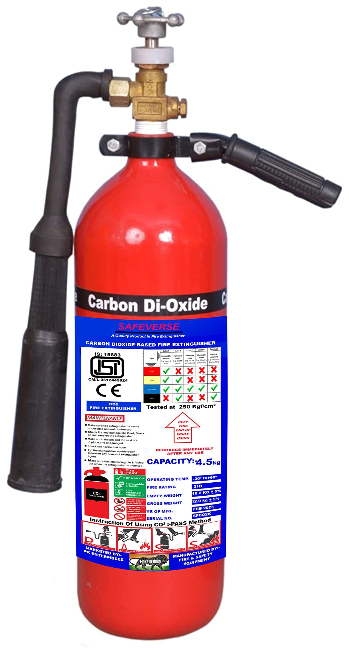 CO2 Based Fire Extinguisher (4.5 KG, 1)