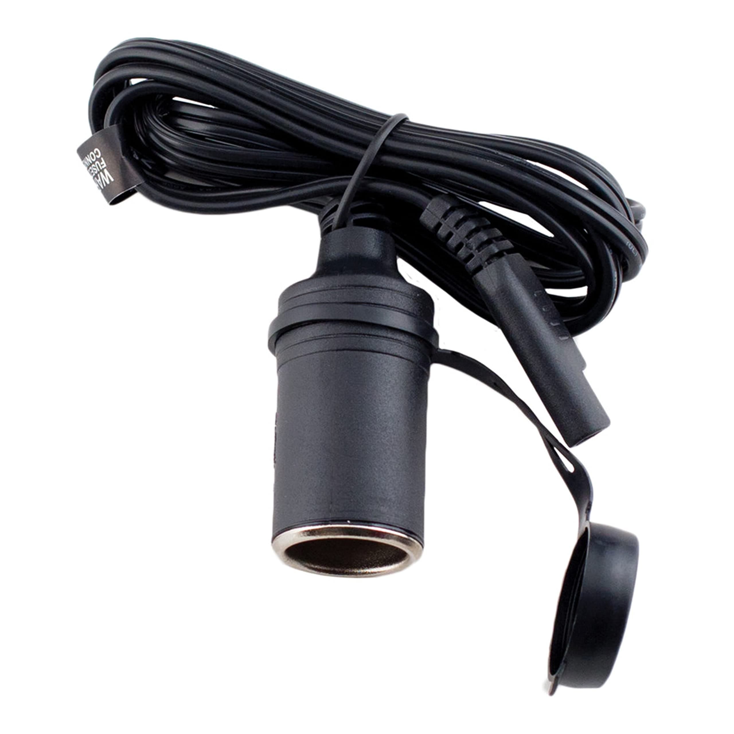 Female Cigarette Adapter Accessory Cable - 12 Volt Lighter Socket with 5 Foot Charging Cable for Battery to Battery - Perfect for Charging DC Electronics - 081-0069-8