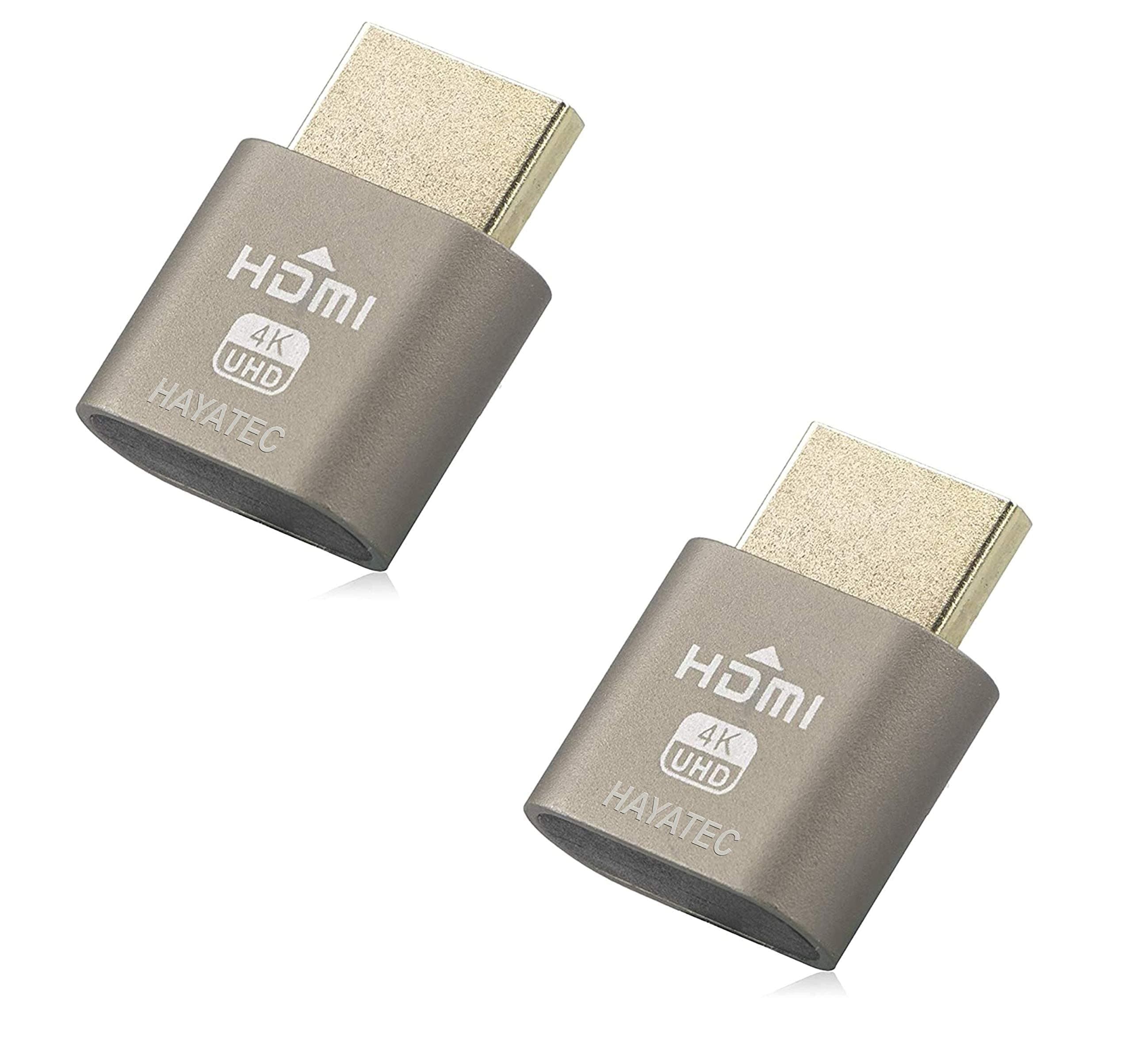 HDMI dummy plug,Headless Ghost, Display Emulator Crypto Minning HDMI 1.4 DDC Display Adapter Plug (1920x1080 New generation@60Hz） (Twin Pack)