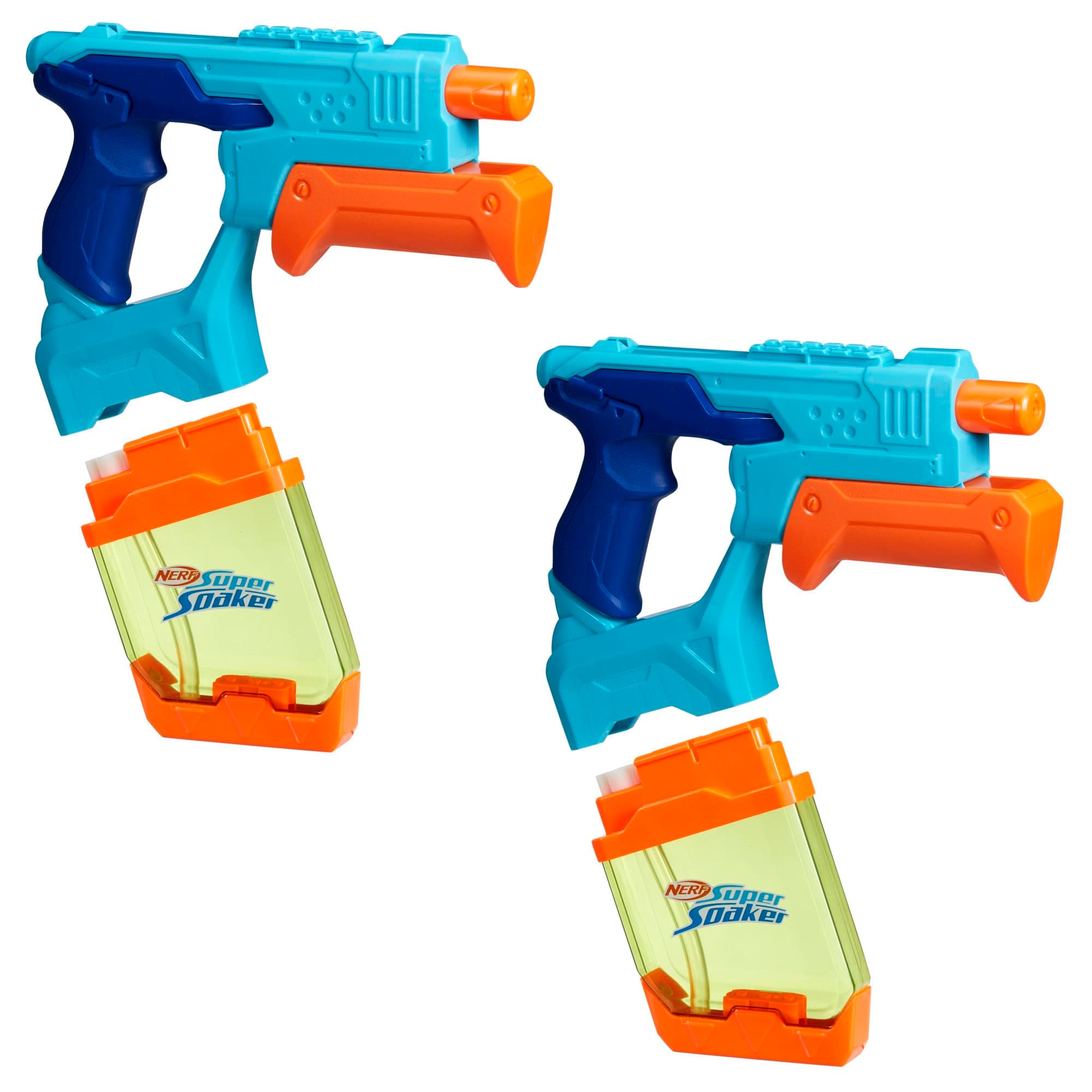 Nerf Super Soaker Dunk-Fill 2-Pack, 2 Water Blasters, Easy Instant Fill Tanks, Just Dunk & Go, 10.1 Fluid Ounce Tanks, Water Toys, Ages 6+