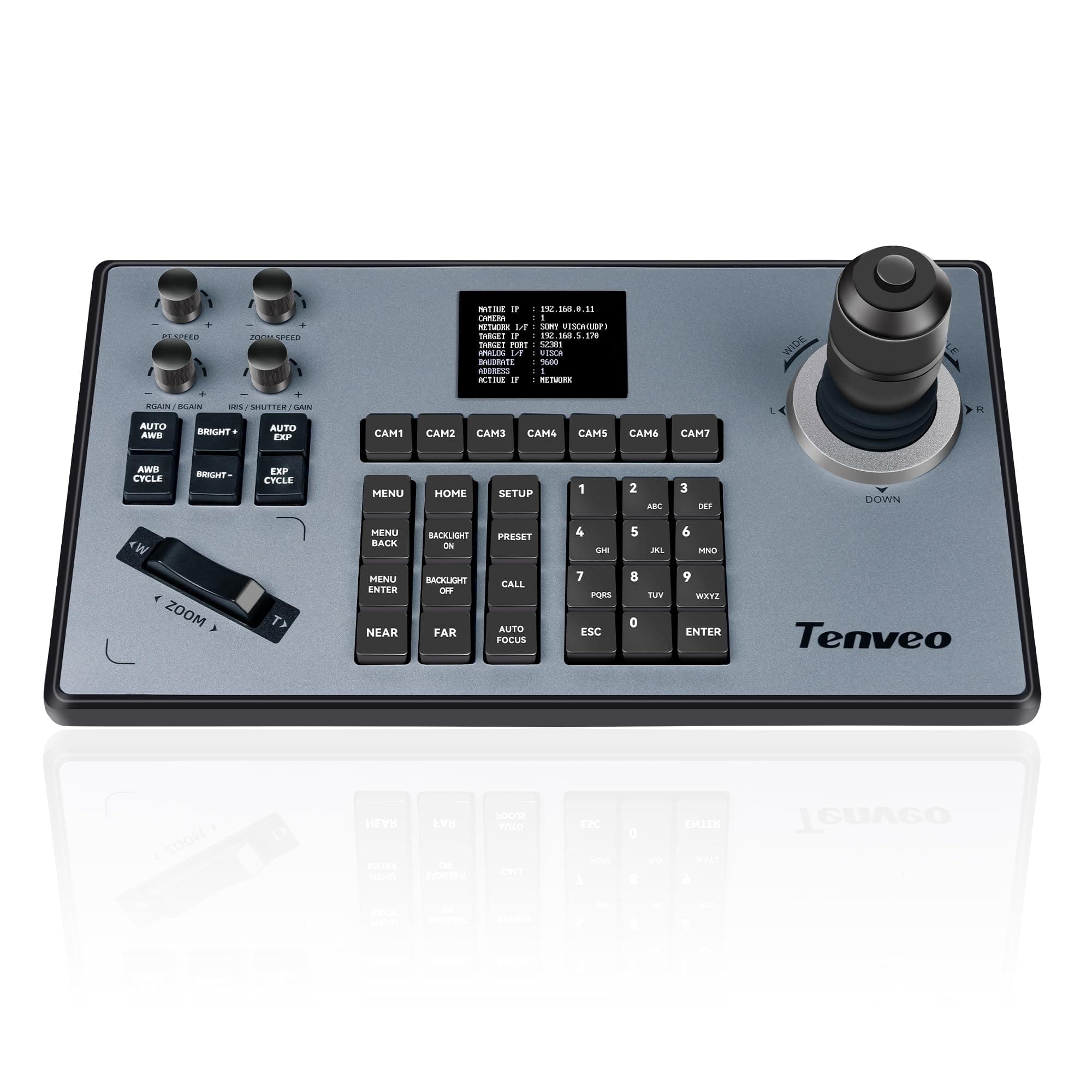 Tenveo PTZ Camera Controller 4D Joystick PoE IP Keyboard Controller