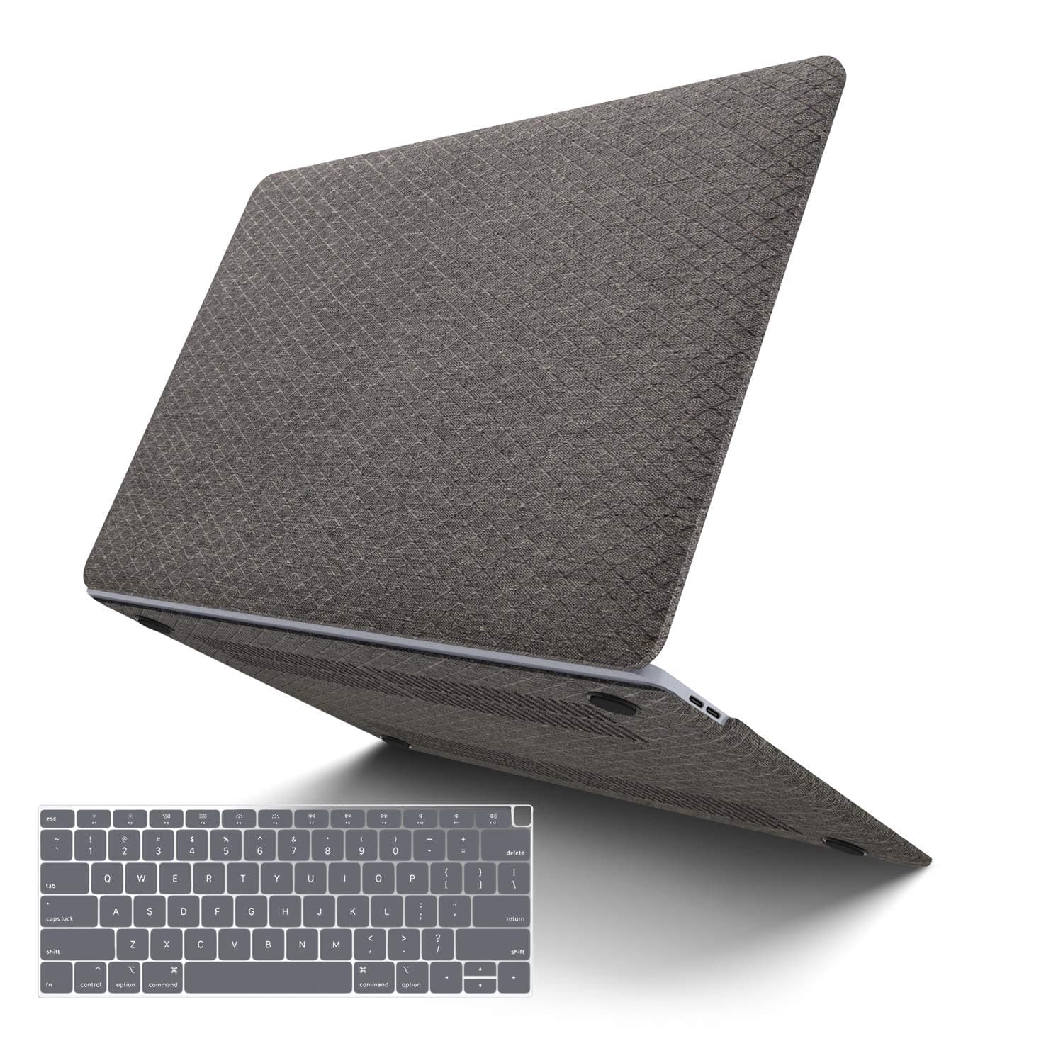 MacBook Pro 13 Case 2019 2018 2017 2016 Release A2159/A1989/A1706/A1708, JGOO Fabric Soft Touch Shell Cover, Hard Shell Cloth Case Compatible Newest Mac Pro 13 with/Without Touch Bar, Grey