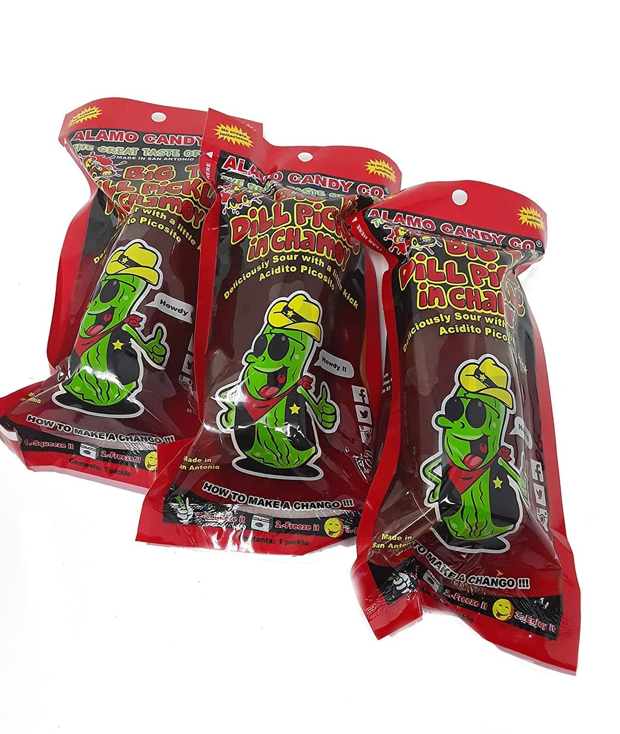 Alamo Candy Big Tex Dill Pickle In Chamoy,3-Pickles