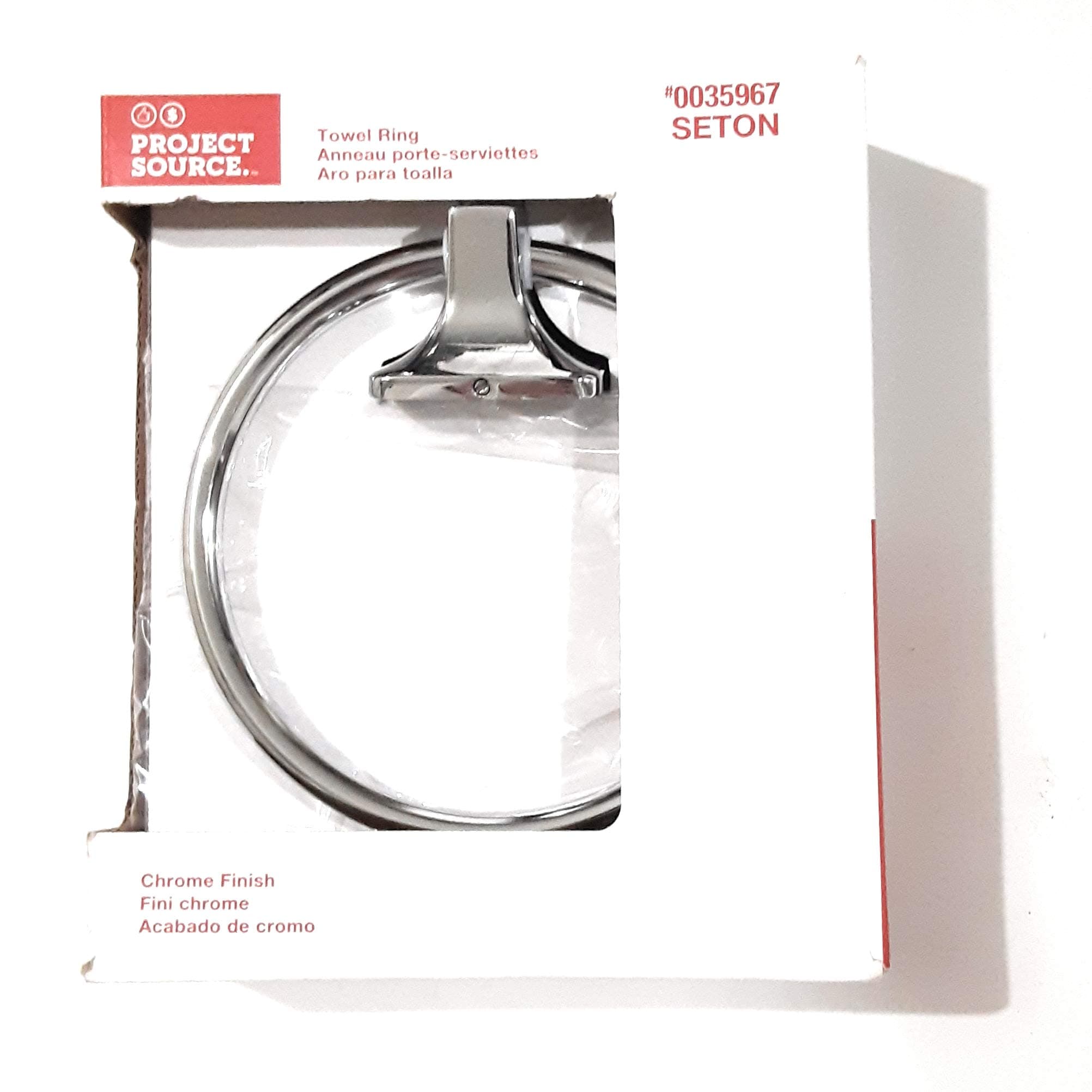 Seton Chrome Finish Wall Mount Towel Ring