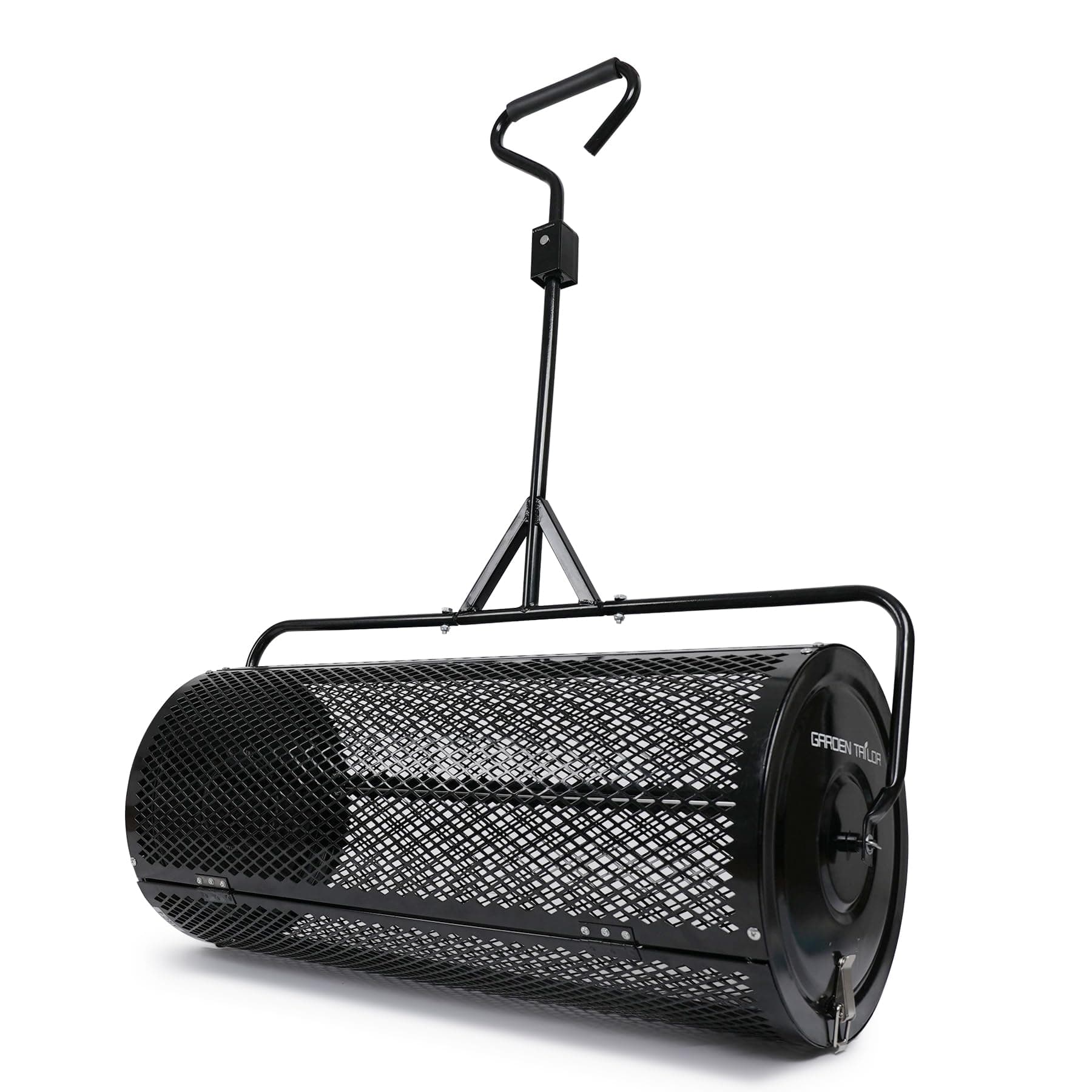 Compost Spreader 36 Inch Towable Peat Moss Spreader with Installation Support Accessories, Metal Mesh Roller Lawn Spreader for Top Soil, Manure, Mulch, Top Dressing - spreaders for lawns