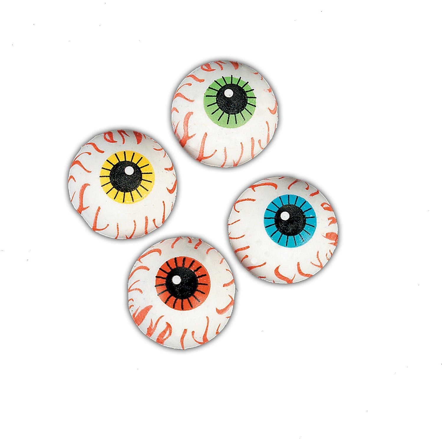 Fun Express Rubber Eyeball Erasers | 2-Pack (48 Count) | Great for Halloween-Themed Party Favors | Children Age 3+