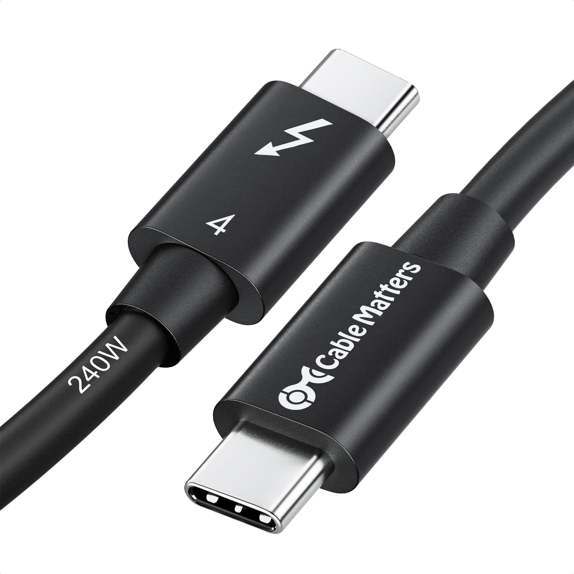 Cable Matters [Intel Certified] 40Gbps Thunderbolt 4 Cable 1ft with 8K Video and 240W Charging - 0.3m, Compatible with USB4, Thunderbolt 3 Cable and USB-C