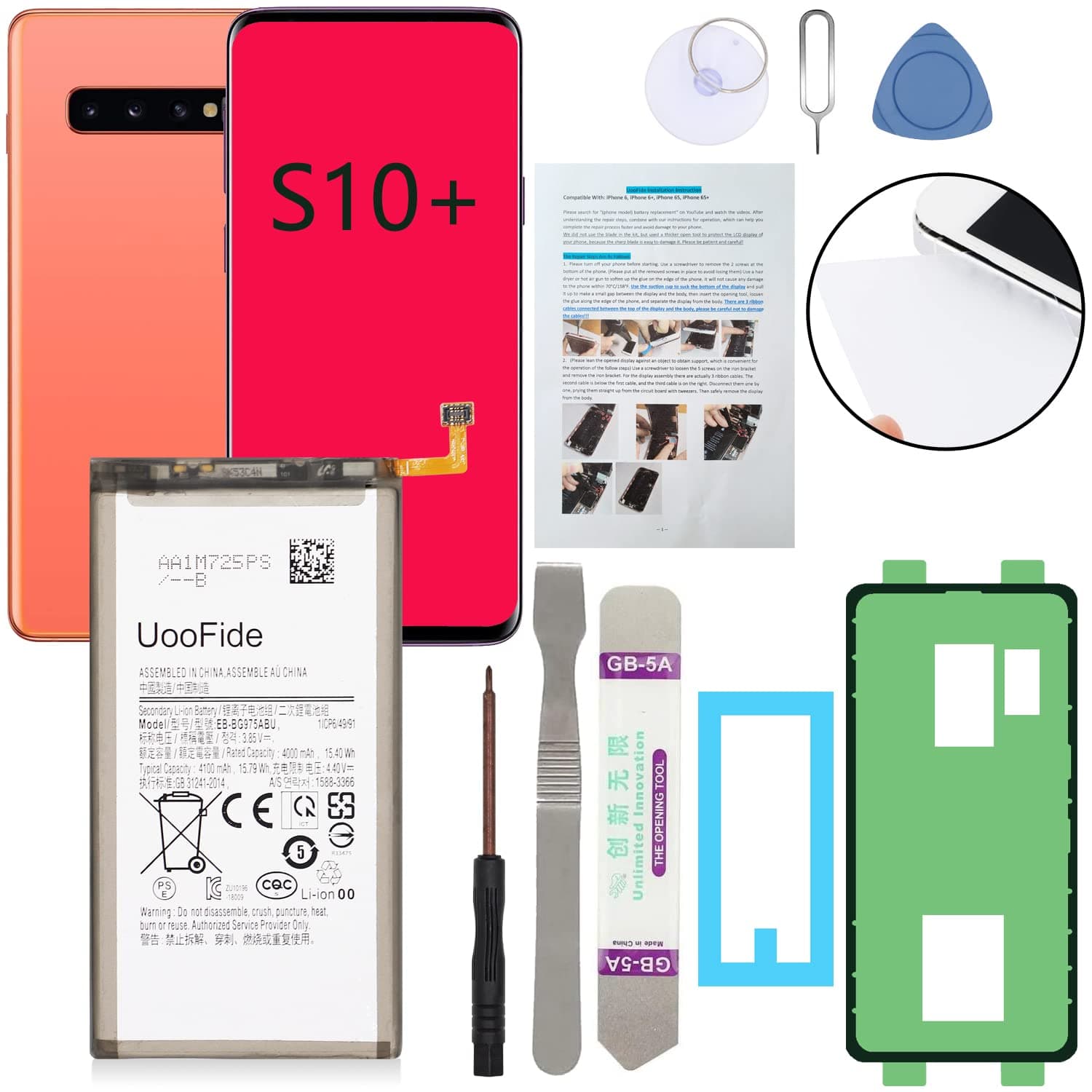 Compatible for Galaxy S10+ Battery Replacement