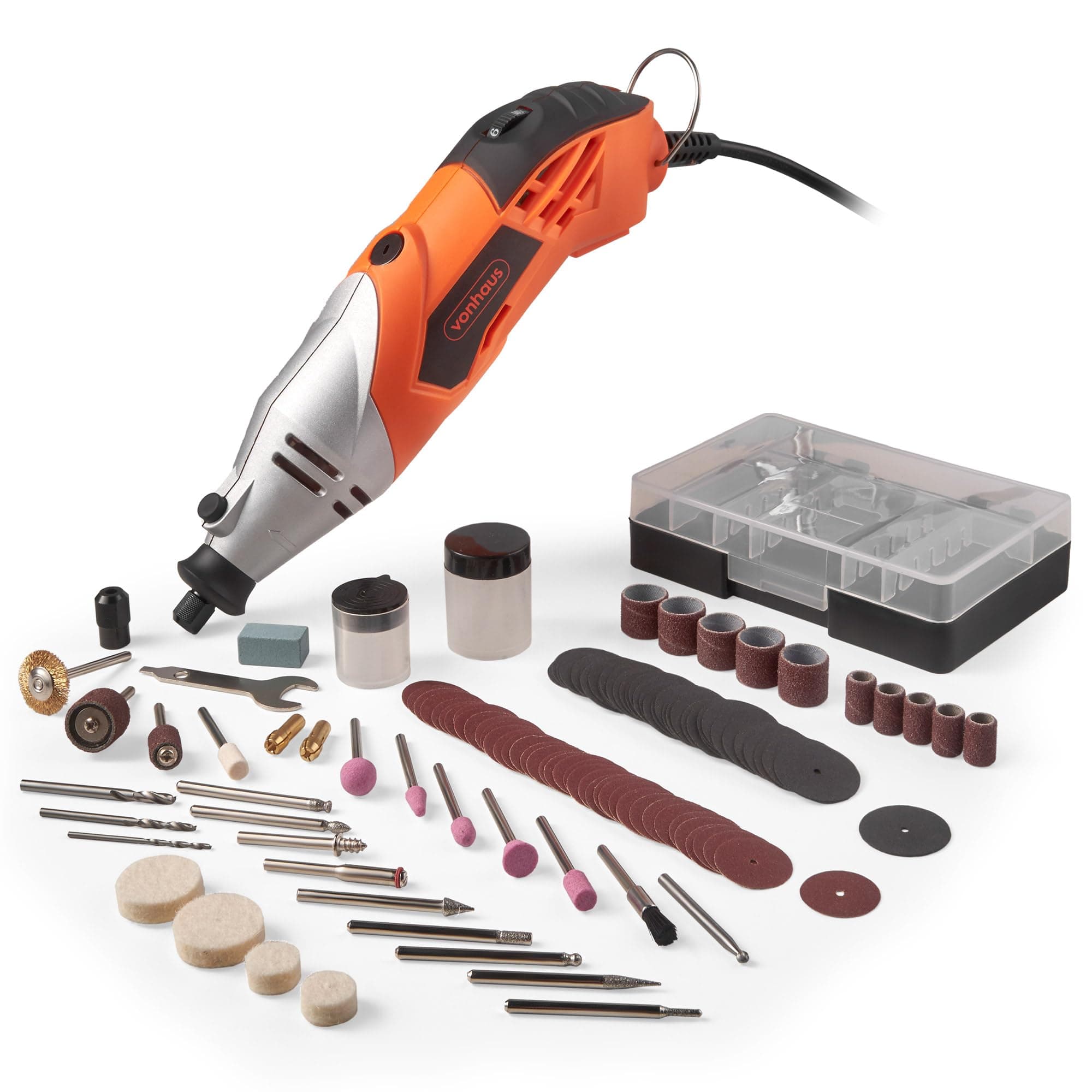VonHaus Rotary Tool/Multitool Combitool Multi Purpose Heavy Duty 170W with 120PC Accessory Set & Storage Case – Variable Speed Switch