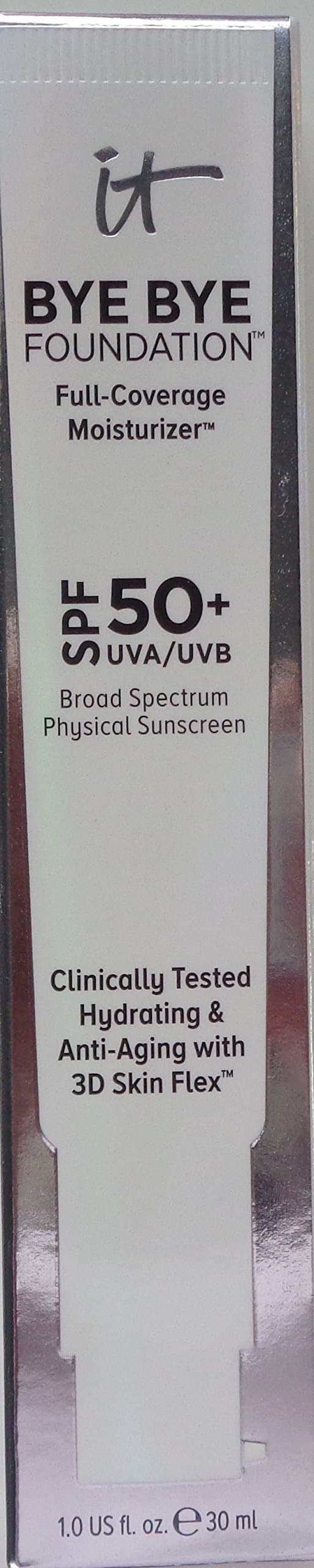 it cosmetics BYE BYE Foundation Full Coverage Moisturizer SPF50+ UVA/UVB Fair 1 fl oz / 30 ml