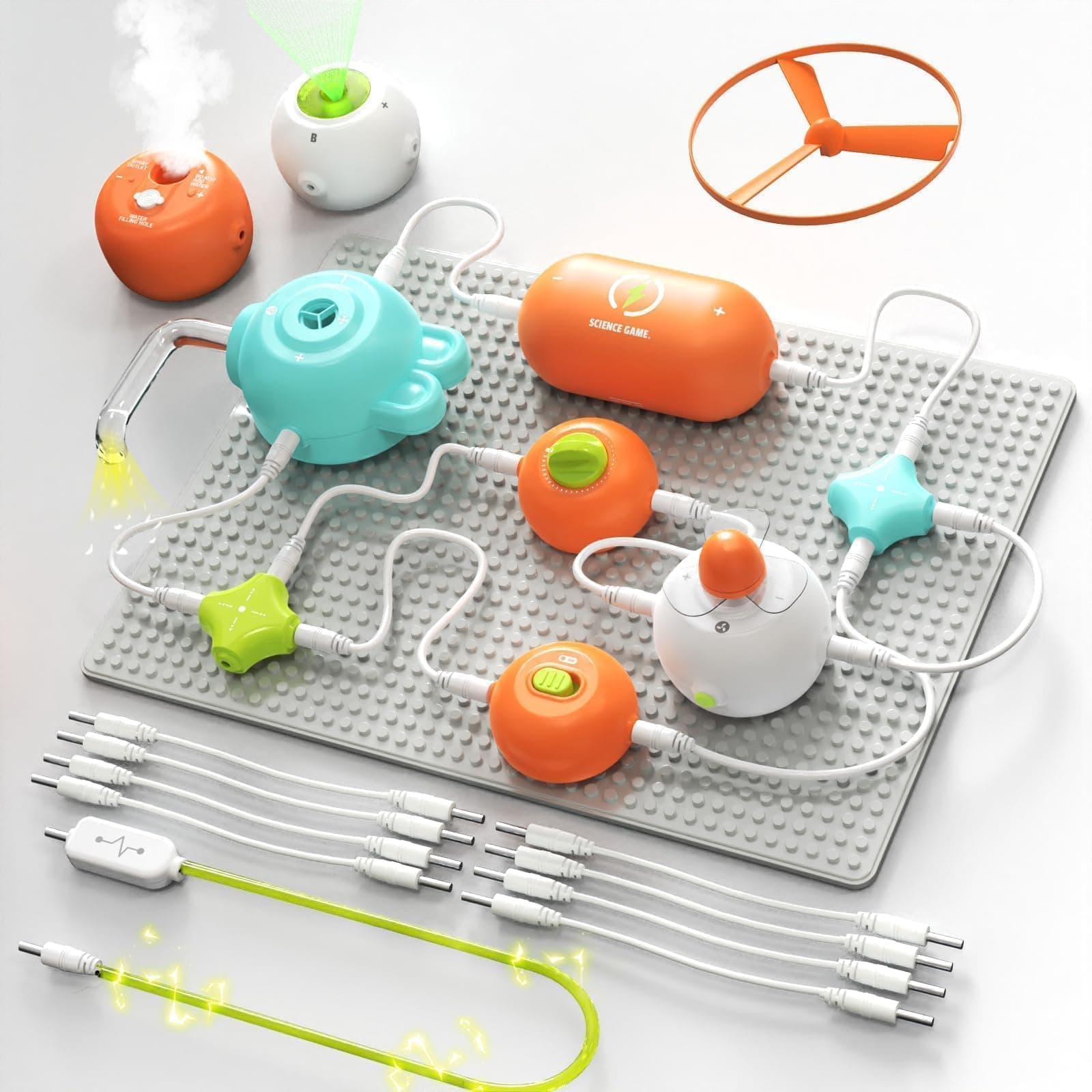 Physics Circuit Science Experiment Module, DIY Combination Module for Children's Puzzle, Electronic Exploration Kit, Suitable for Commonly Used Electronic Building Blocks Baseboards, Age 3+