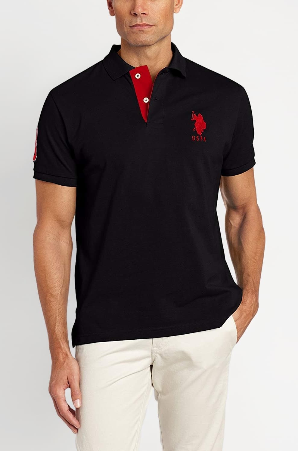 U.S. POLO ASSN. Men's Cotton Regular Fit Short-Sleeve Polo Shirt with Applique