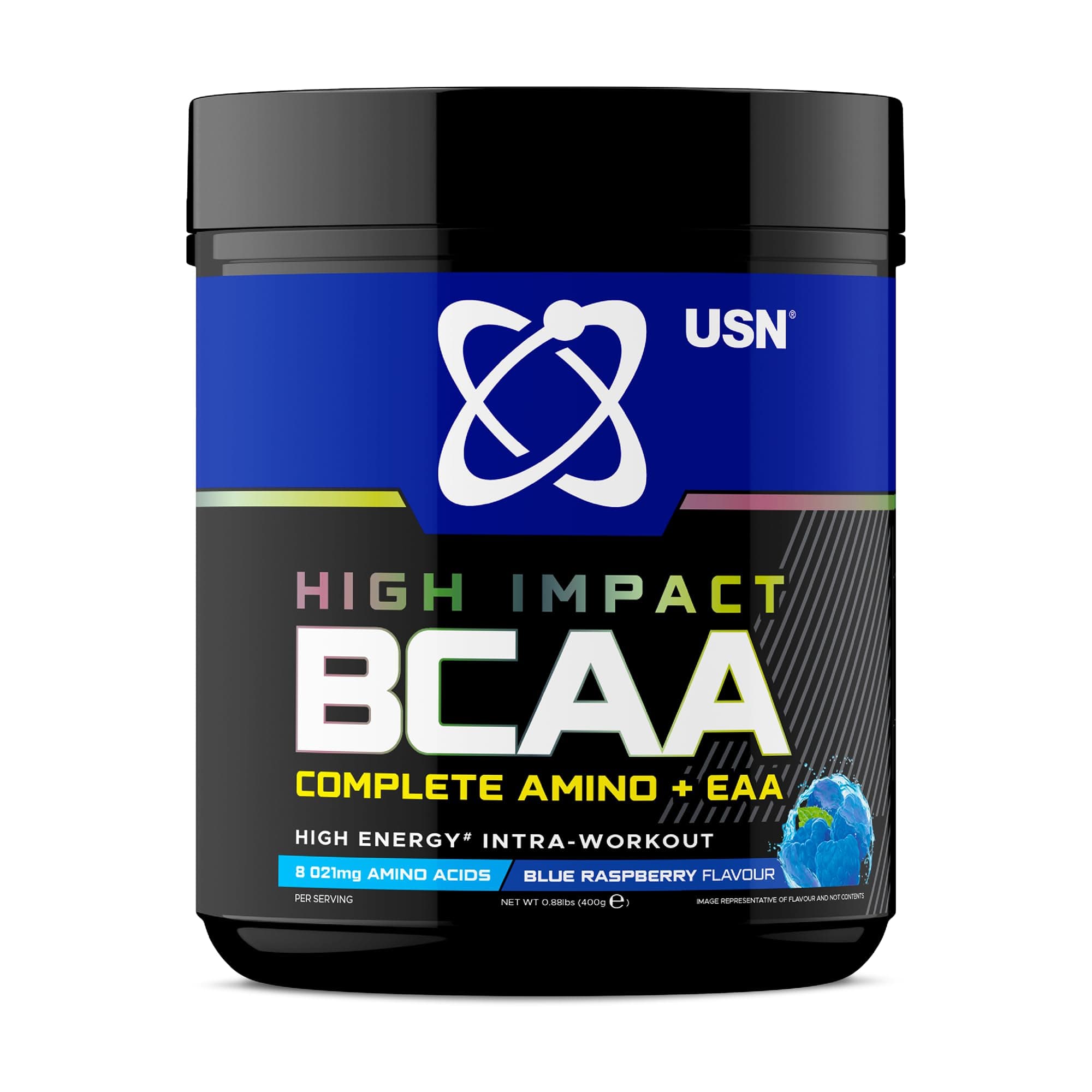 Complete Amino & EAA Intra Workout Powder, Blue Raspberry Flavour - 400g, Vegan Energy Drink, Premium BCAA Amino Acids & Glutamine Recovery Drink, High Impact Pre Workout & Post Workout Shake