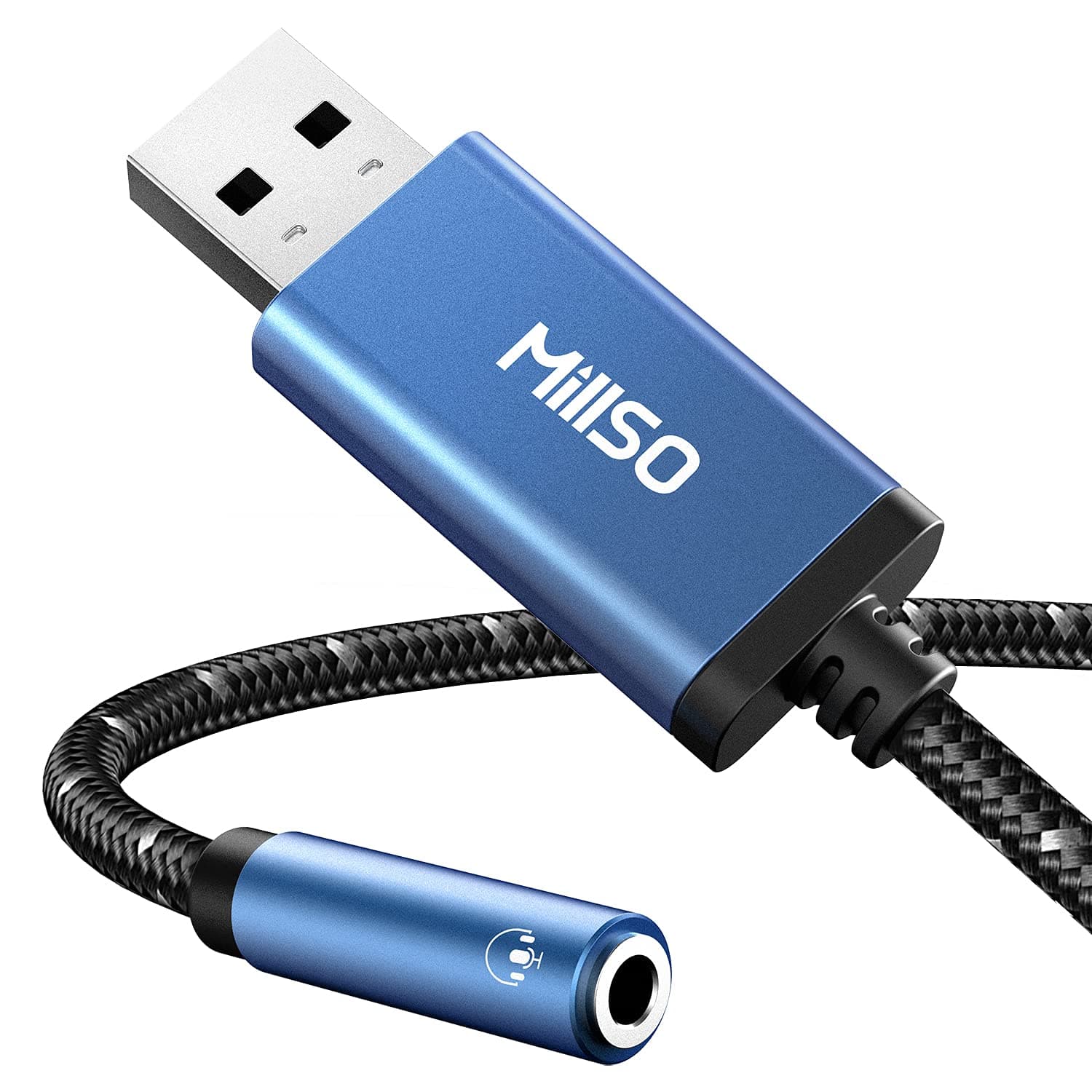 MillSO USB to 3.5mm Audio Jack Adapter