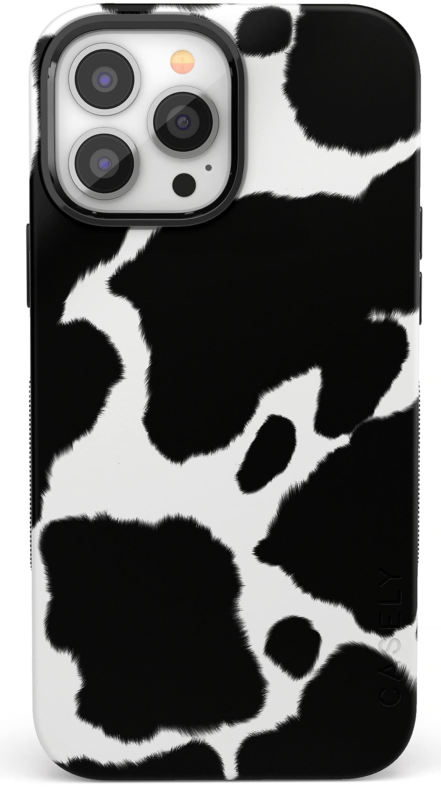 Casely iPhone 14 Case | Current Mood | Cow Print | Bold Protective Design | Compatible with MagSafe