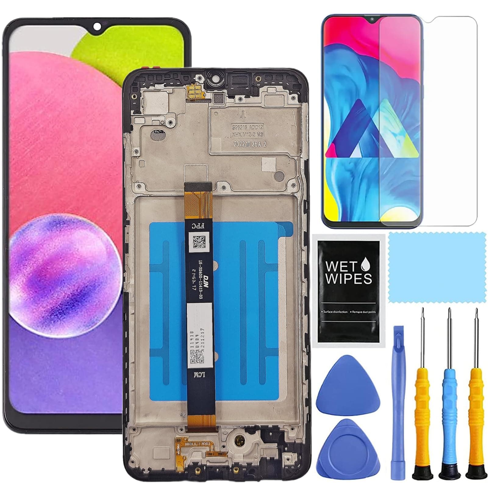 - for Samsung Galaxy A03S A037u [US Version] Screen Replacement with Frame for Samsung A03S A037u A037u1 Screen Replacement LCD Display digitizer Touch Screen Assembly with Tools 6.5 inch
