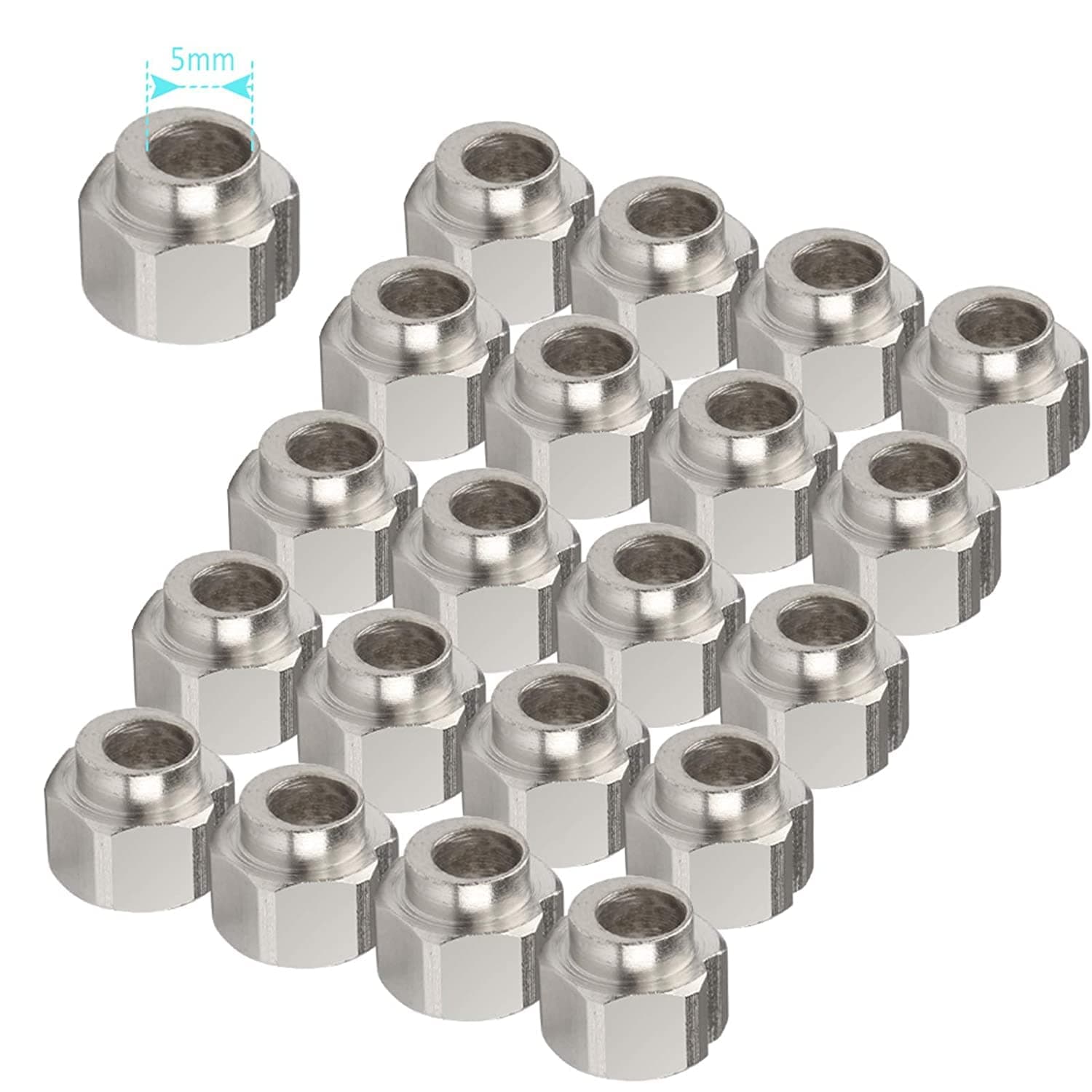 20Pcs 3D Printer Eccentric Nut, Eccentric Spacer Eccentric Nut Ender 3, 5MM Bore Eccentric Spacer Nuts Eccentric Nuts for V Wheel 3D Printer (Bore 5MM Height 8MM)