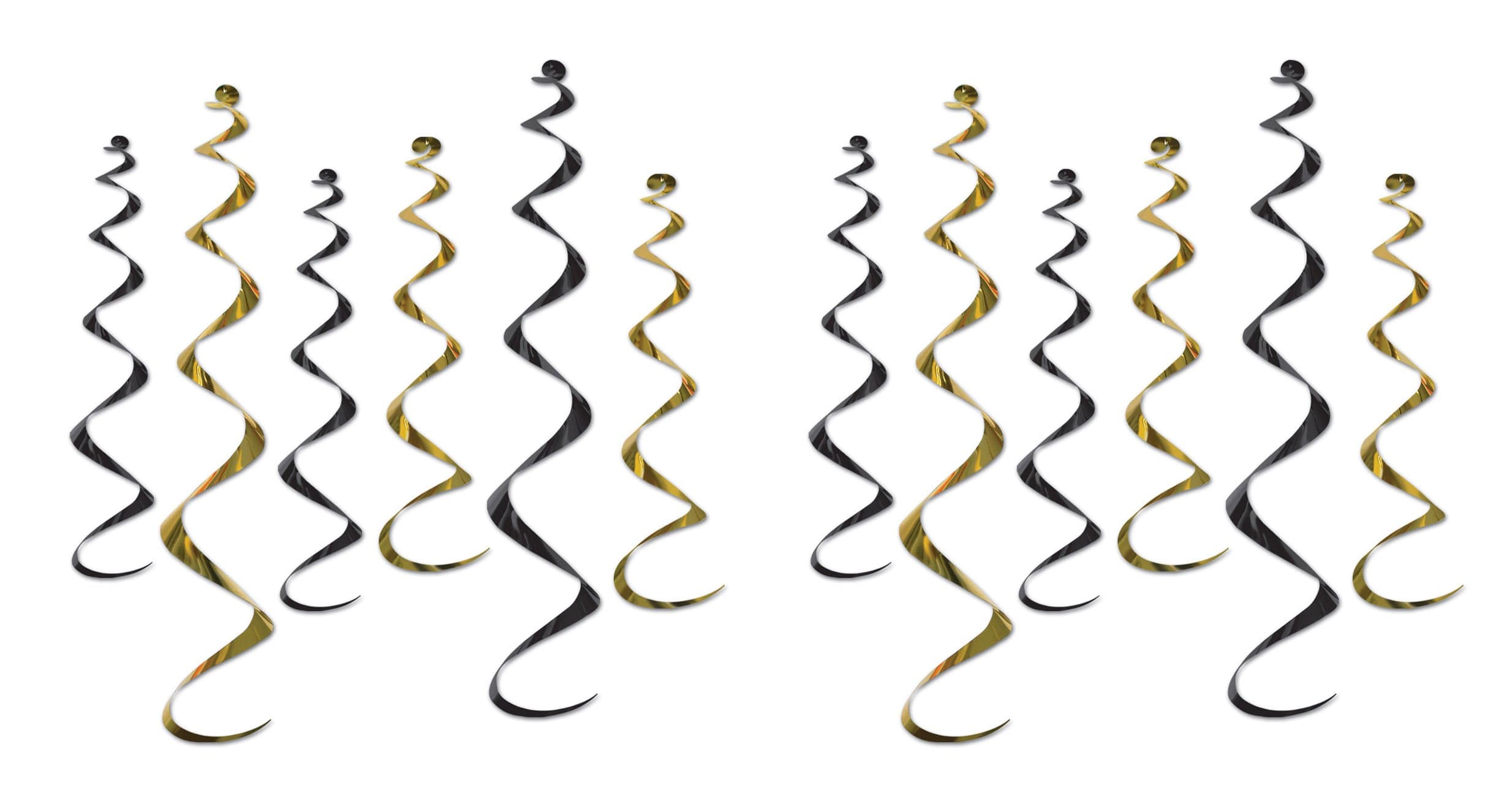 Beistle Black Gold Twirly whirlys